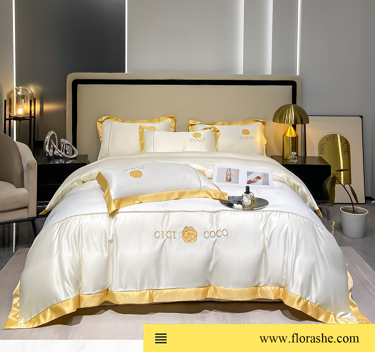 Cozy-Silky-Satin-Flat-Bed-Sheet-Duvet-Cover-Pillowcases-4-Pcs-Set21