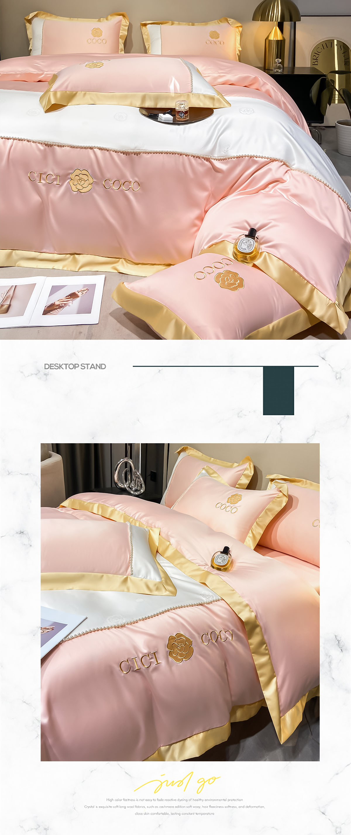Cozy-Silky-Satin-Flat-Bed-Sheet-Duvet-Cover-Pillowcases-4-Pcs-Set30
