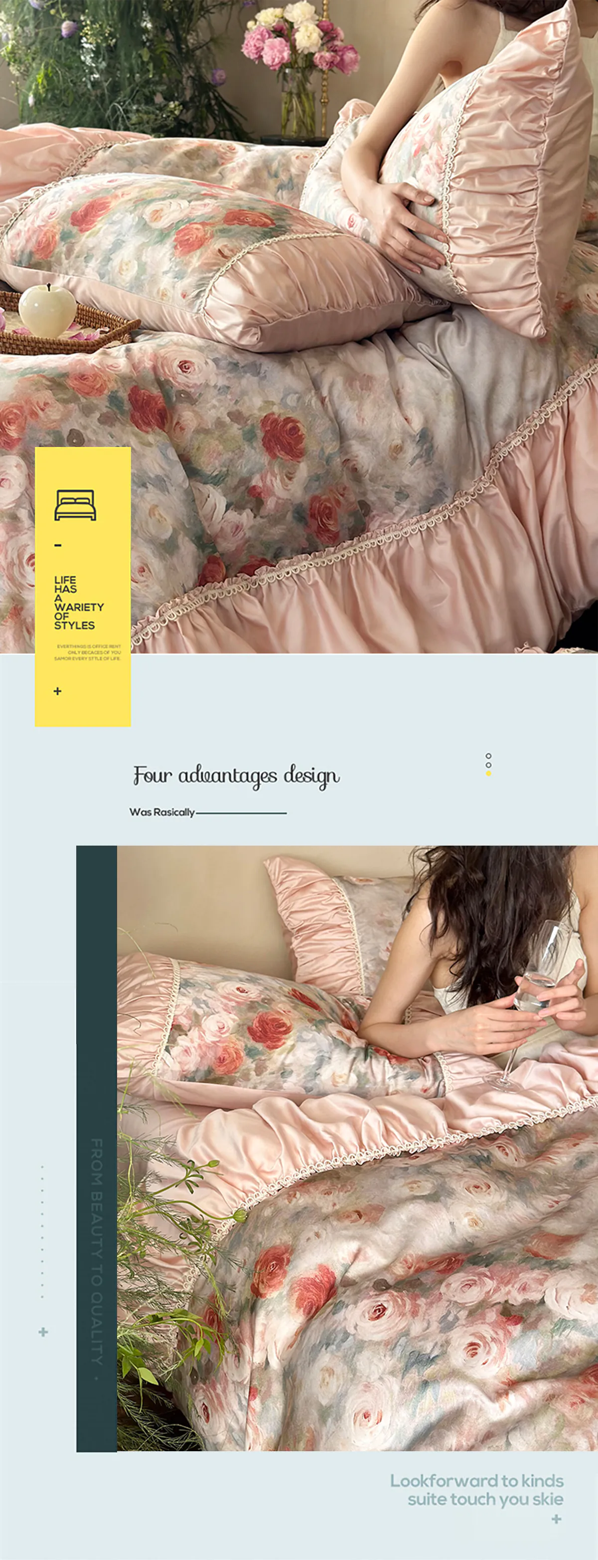 Elegant-120s-Long-Staple-Cotton-Oil-Painting-Ruffle-Bedding-4-Pcs-Set16