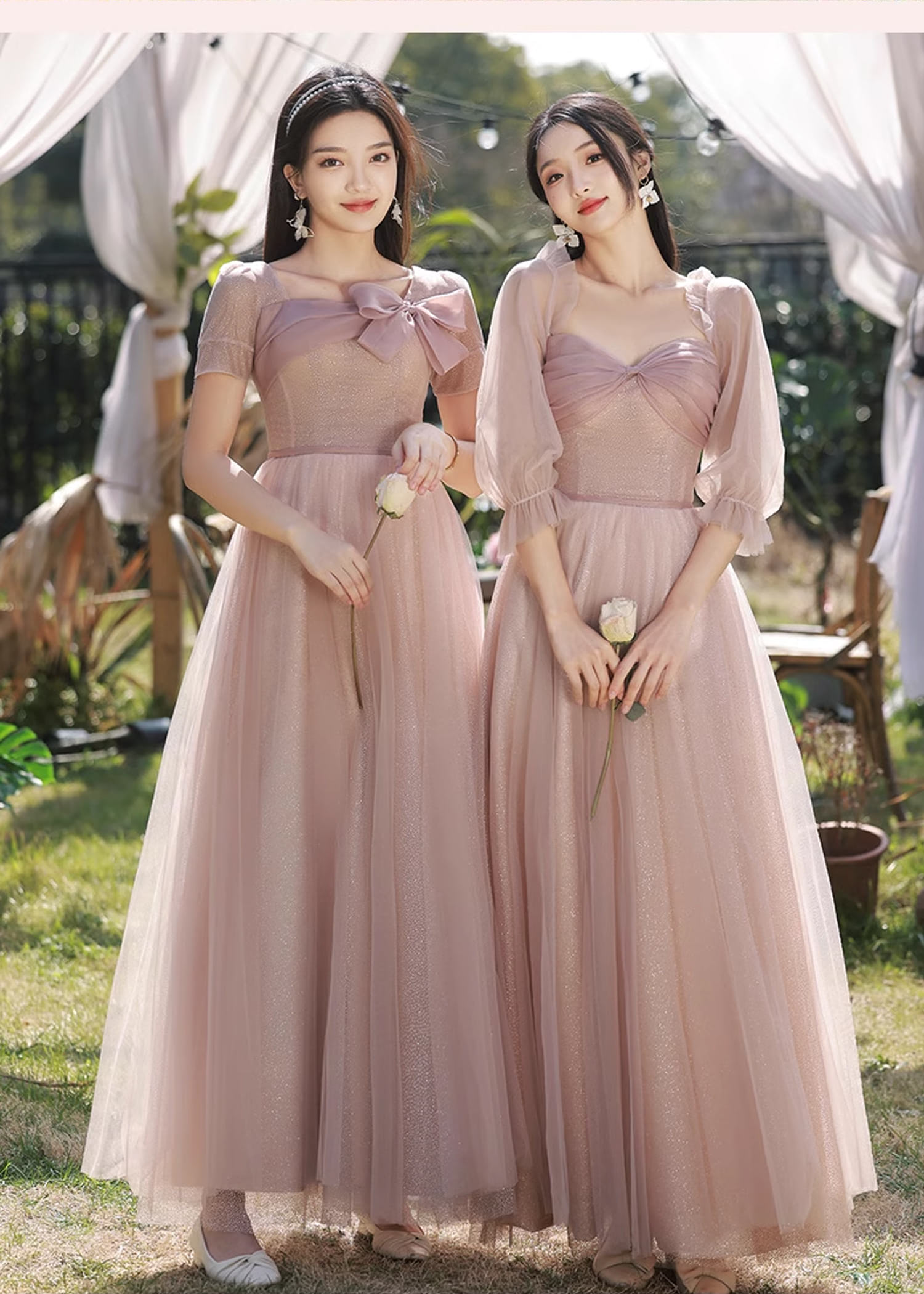 Elegant-Pink-Tulle-Slim-Fit-Bridesmaid-Wedding-Guest-Party-Maxi-Dress14