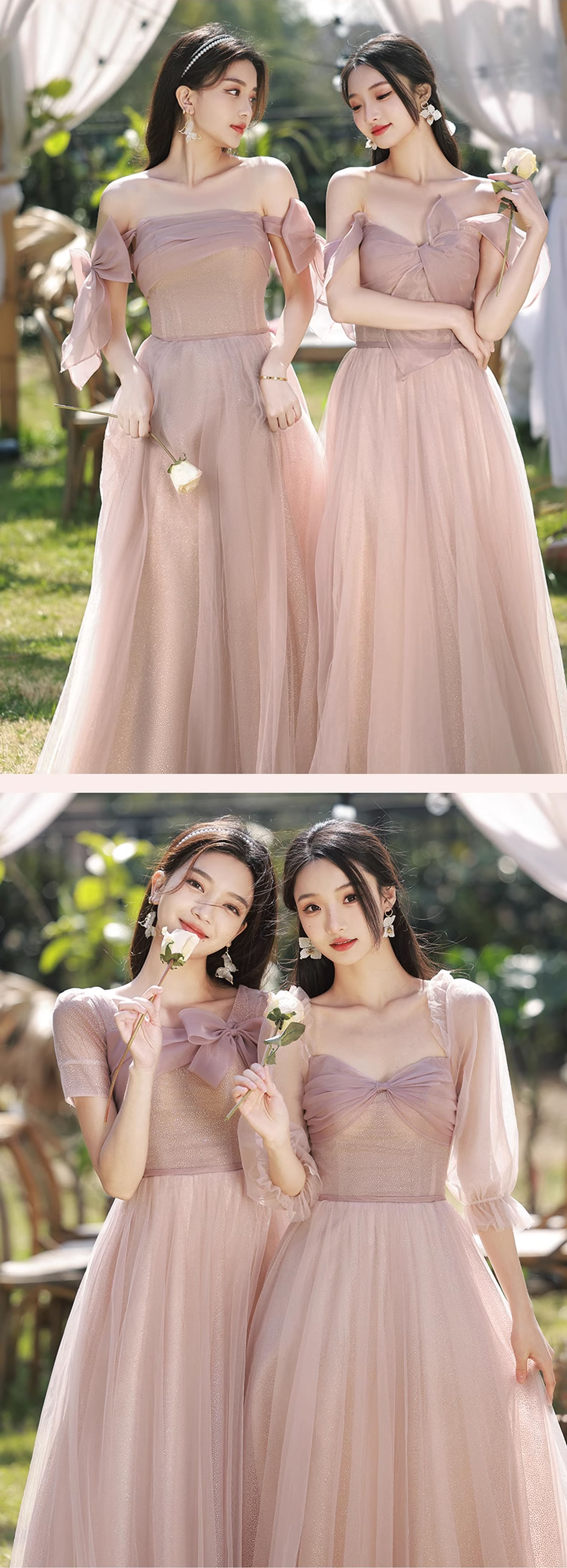 Elegant-Pink-Tulle-Slim-Fit-Bridesmaid-Wedding-Guest-Party-Maxi-Dress16