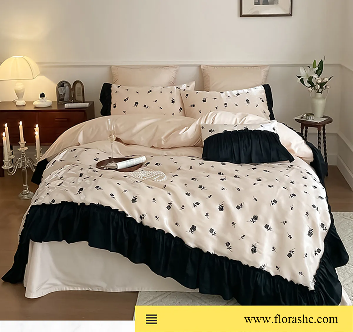 Elegant-Ruffle-Edge-100-Long-Staple-Cotton-Bed-Sheet-Pillowcases-Set09