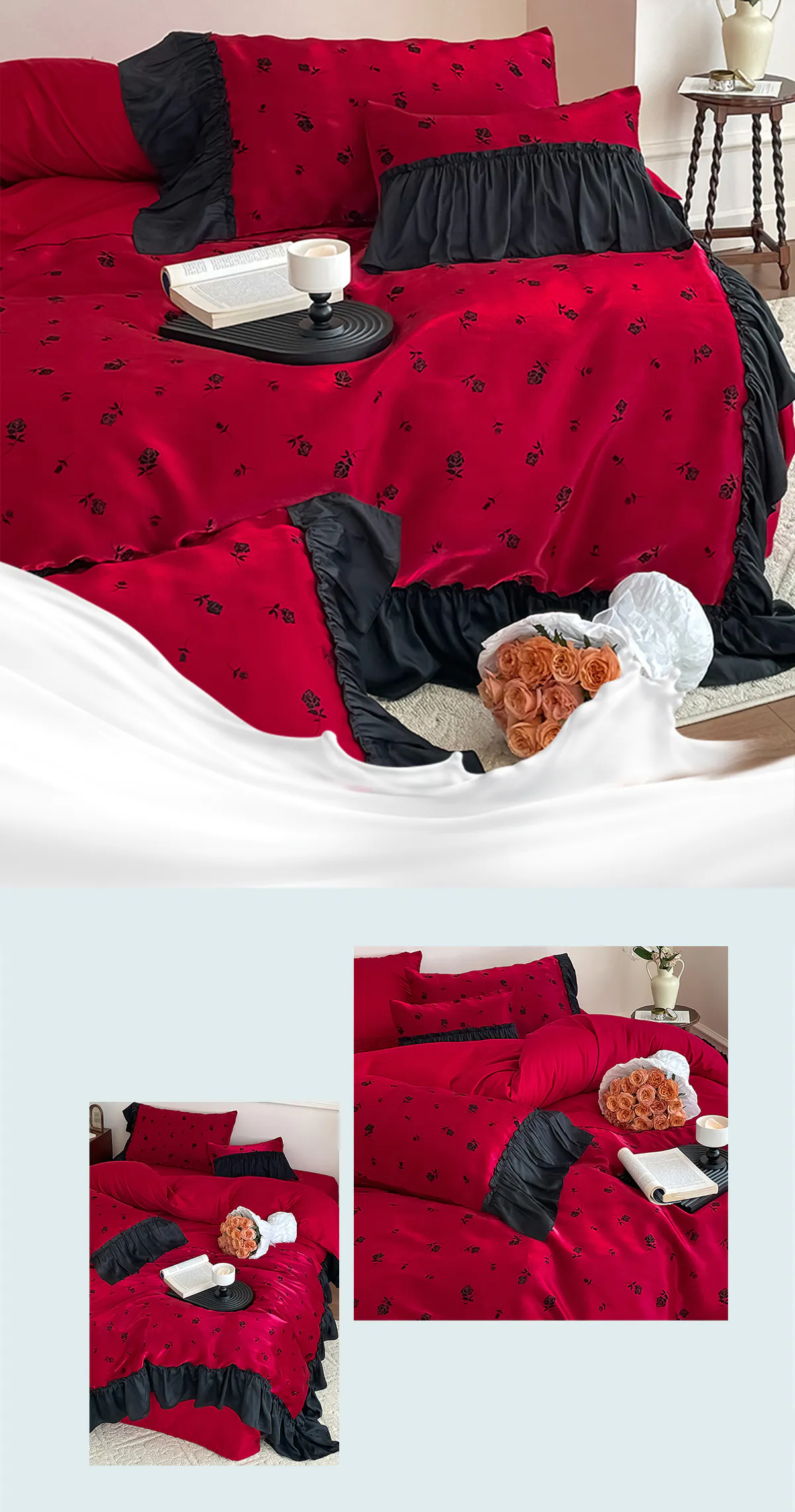 Elegant-Ruffle-Edge-100-Long-Staple-Cotton-Bed-Sheet-Pillowcases-Set17