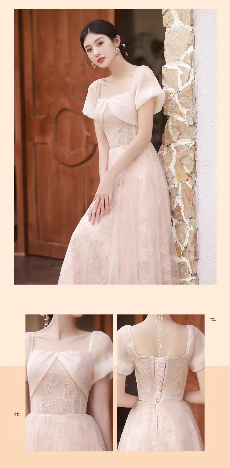 Fairy-Stylish-A-line-Slim-Fit-Pink-Floral-Bridesmaid-Party-Long-Dress21