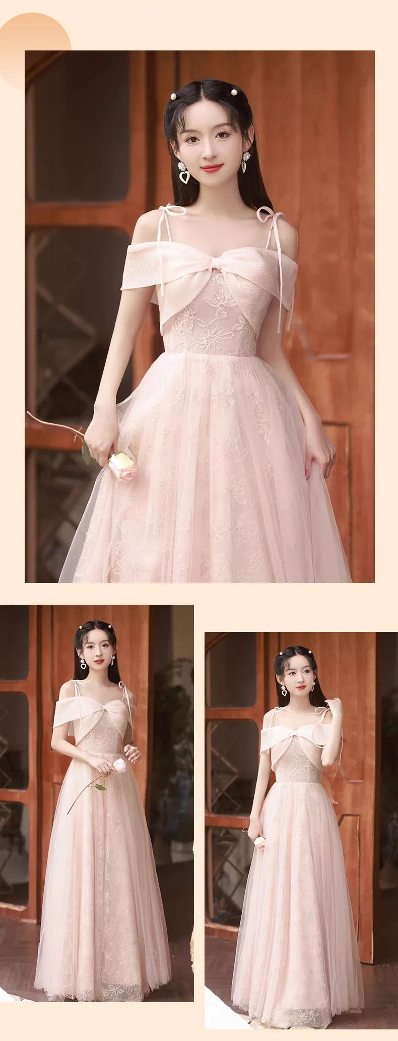 Fairy-Stylish-A-line-Slim-Fit-Pink-Floral-Bridesmaid-Party-Long-Dress23