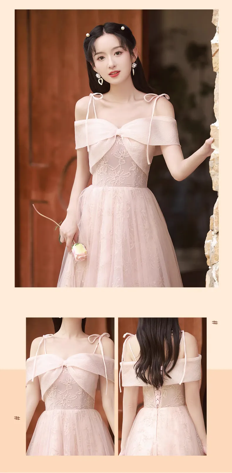 Fairy-Stylish-A-line-Slim-Fit-Pink-Floral-Bridesmaid-Party-Long-Dress24