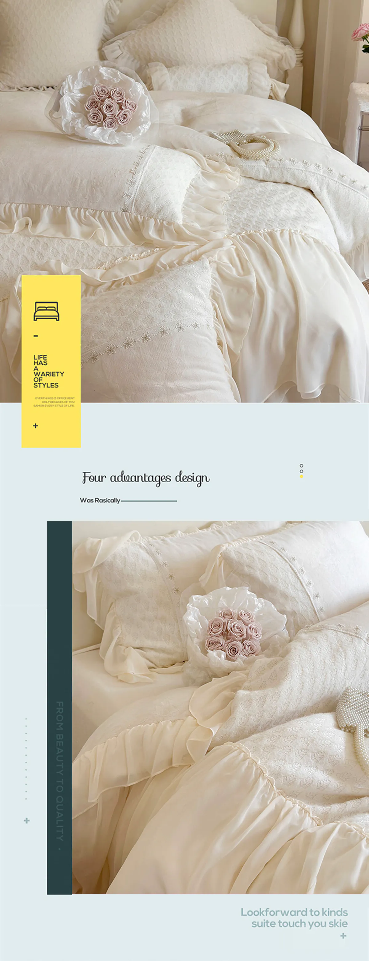 French-Style-Milk-Velvet-Chiffon-Lace-Trim-Embroidery-Bedding-Set23