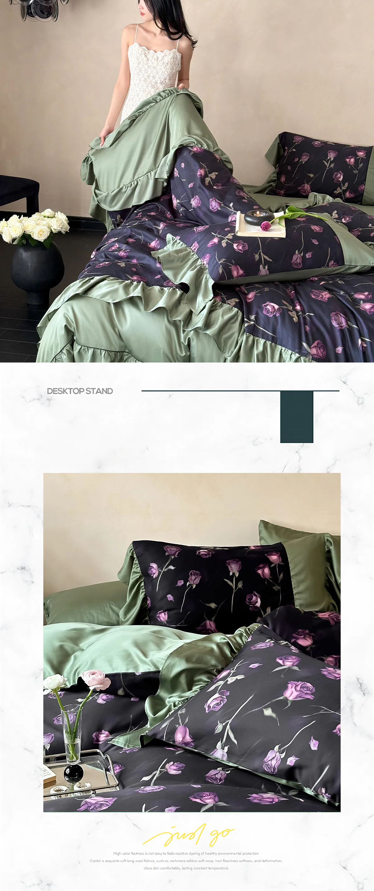 French-Vintage-Style-Rose-Floral-Print-50s-Long-Staple-Cotton-Bedding-Set11