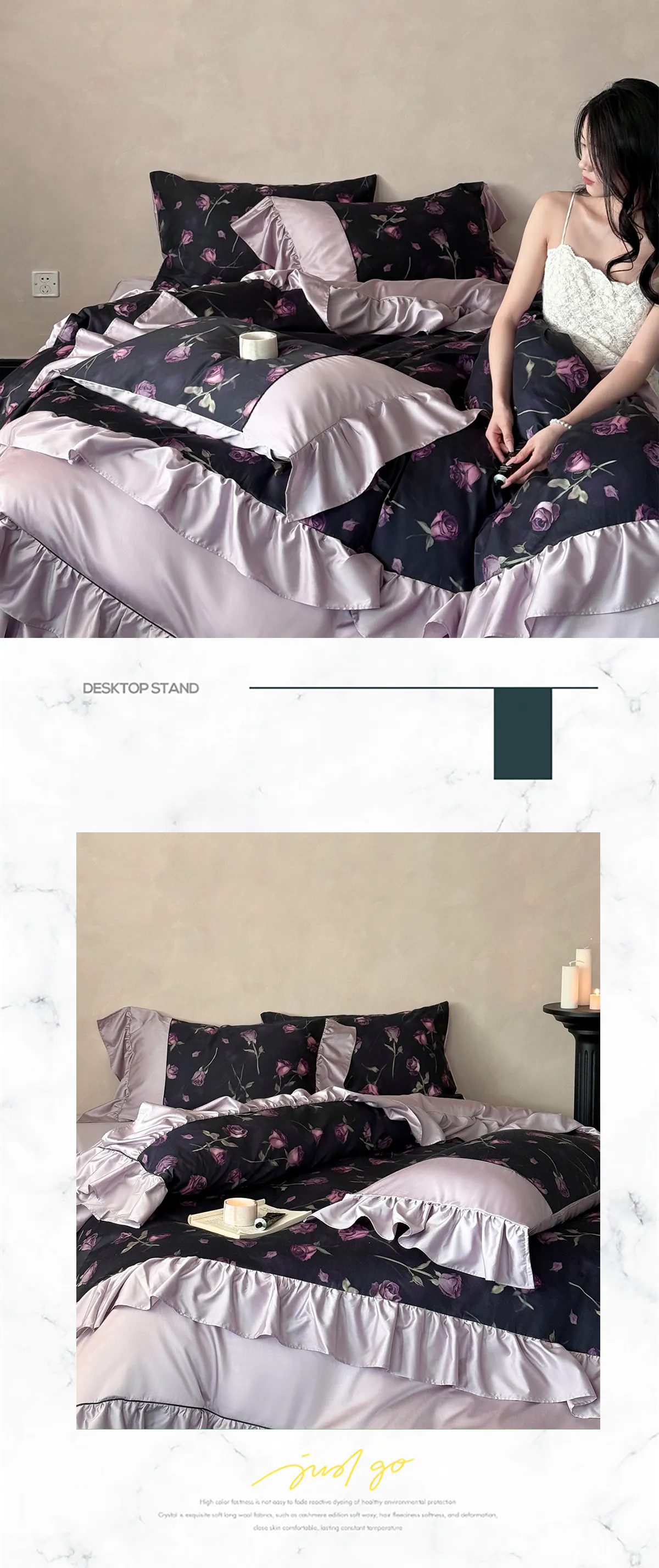 French-Vintage-Style-Rose-Floral-Print-50s-Long-Staple-Cotton-Bedding-Set16