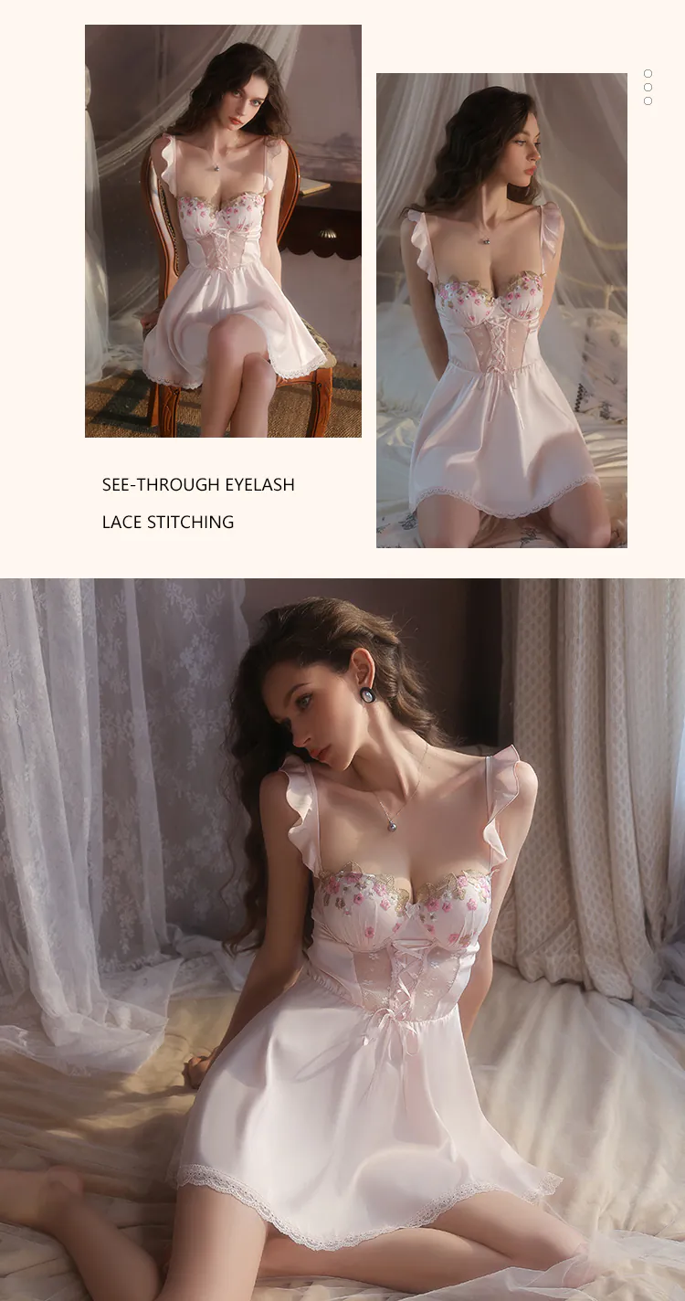 Ladies-Vintage-Corset-Bodice-Summer-Cool-Plus-Size-Sleepwear-Nightgown14