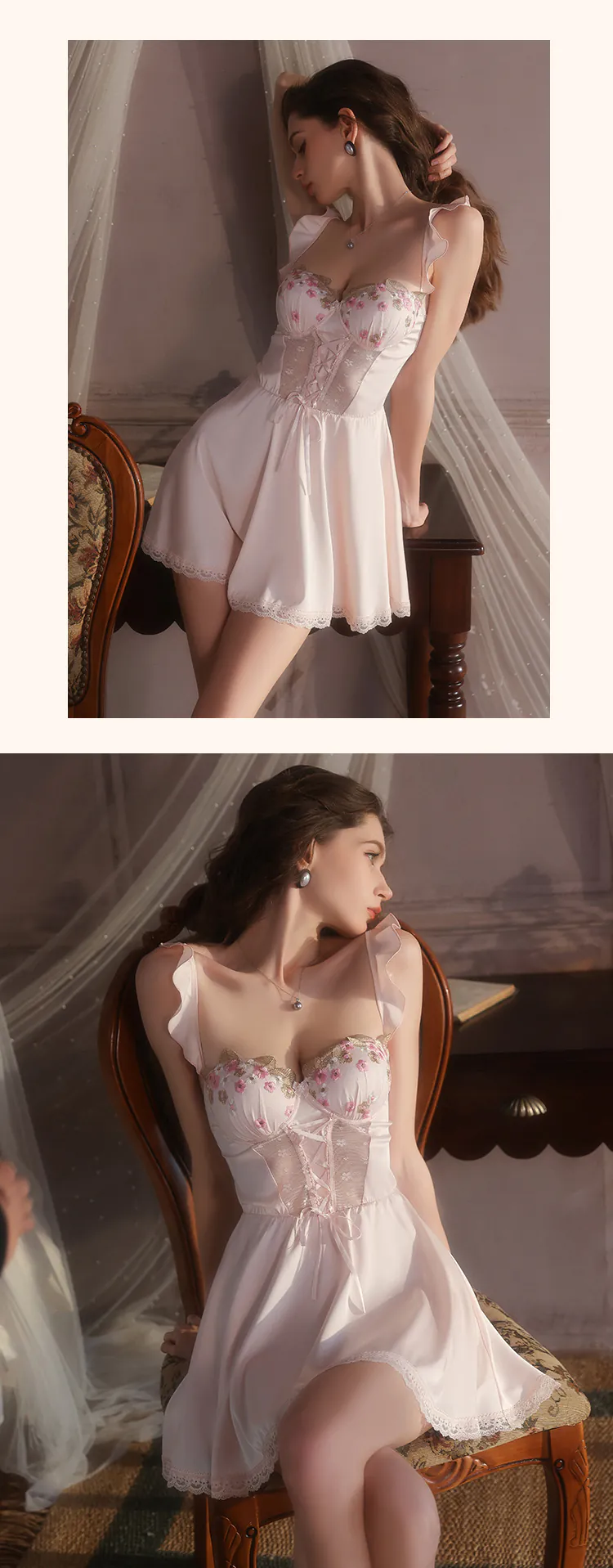 Ladies-Vintage-Corset-Bodice-Summer-Cool-Plus-Size-Sleepwear-Nightgown15
