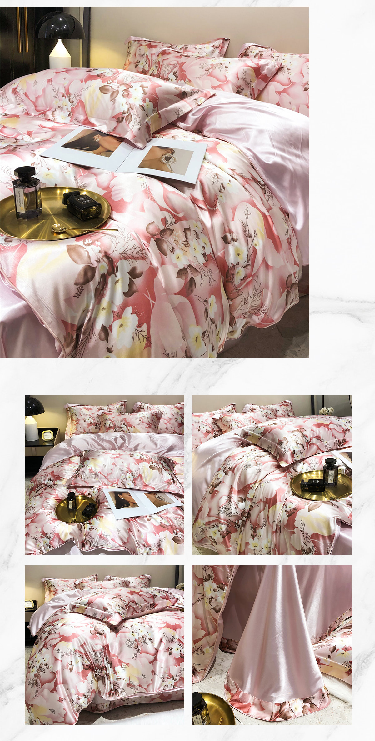 Luxury-Floral-Printed-Satin-Quilt-Cover-Pillowcase-Flat-Sheet