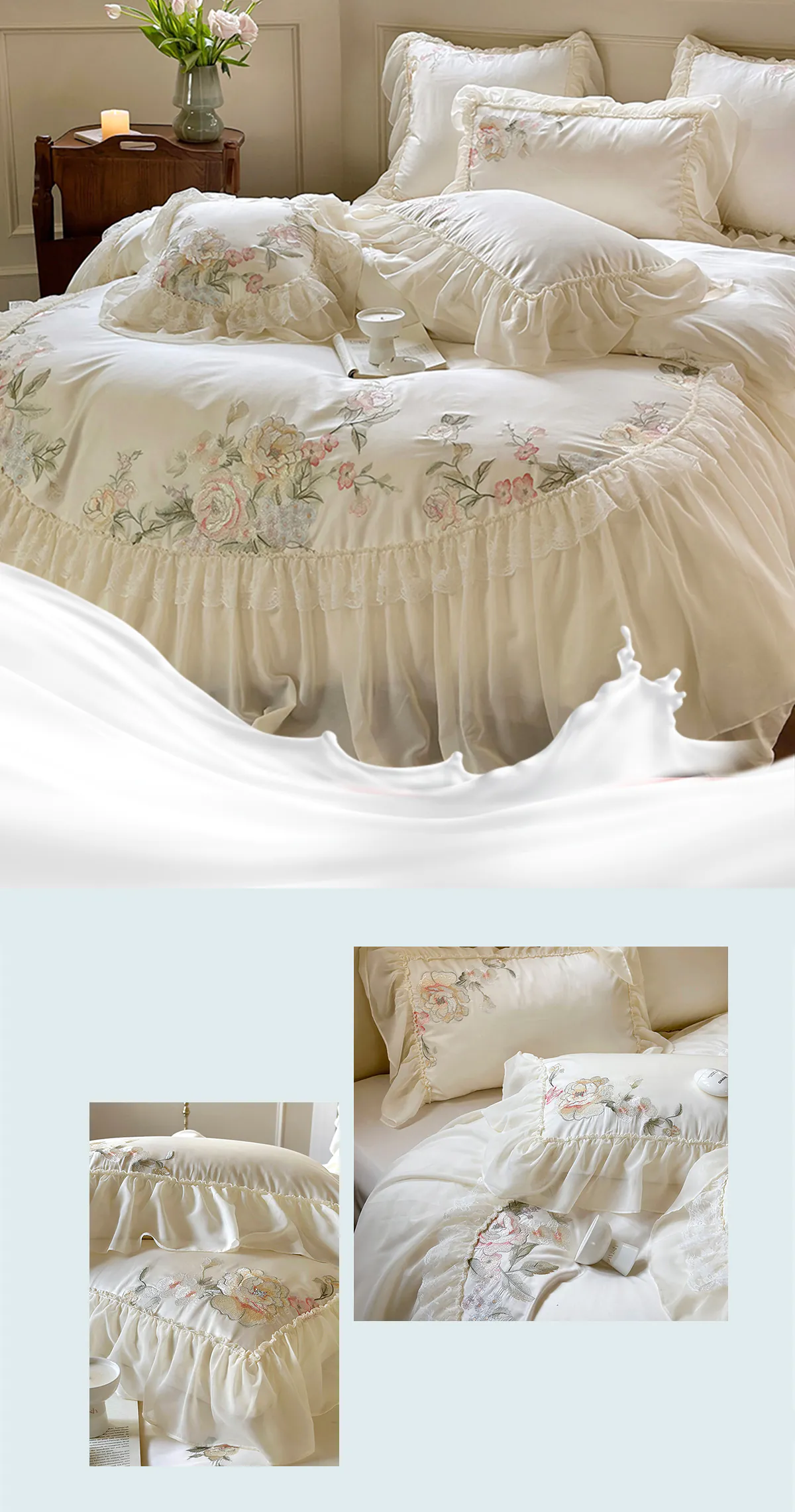 Luxury-Long-Staple-Cotton-Embroidery-Ruffle-Lace-Trim-Bedding-Set13