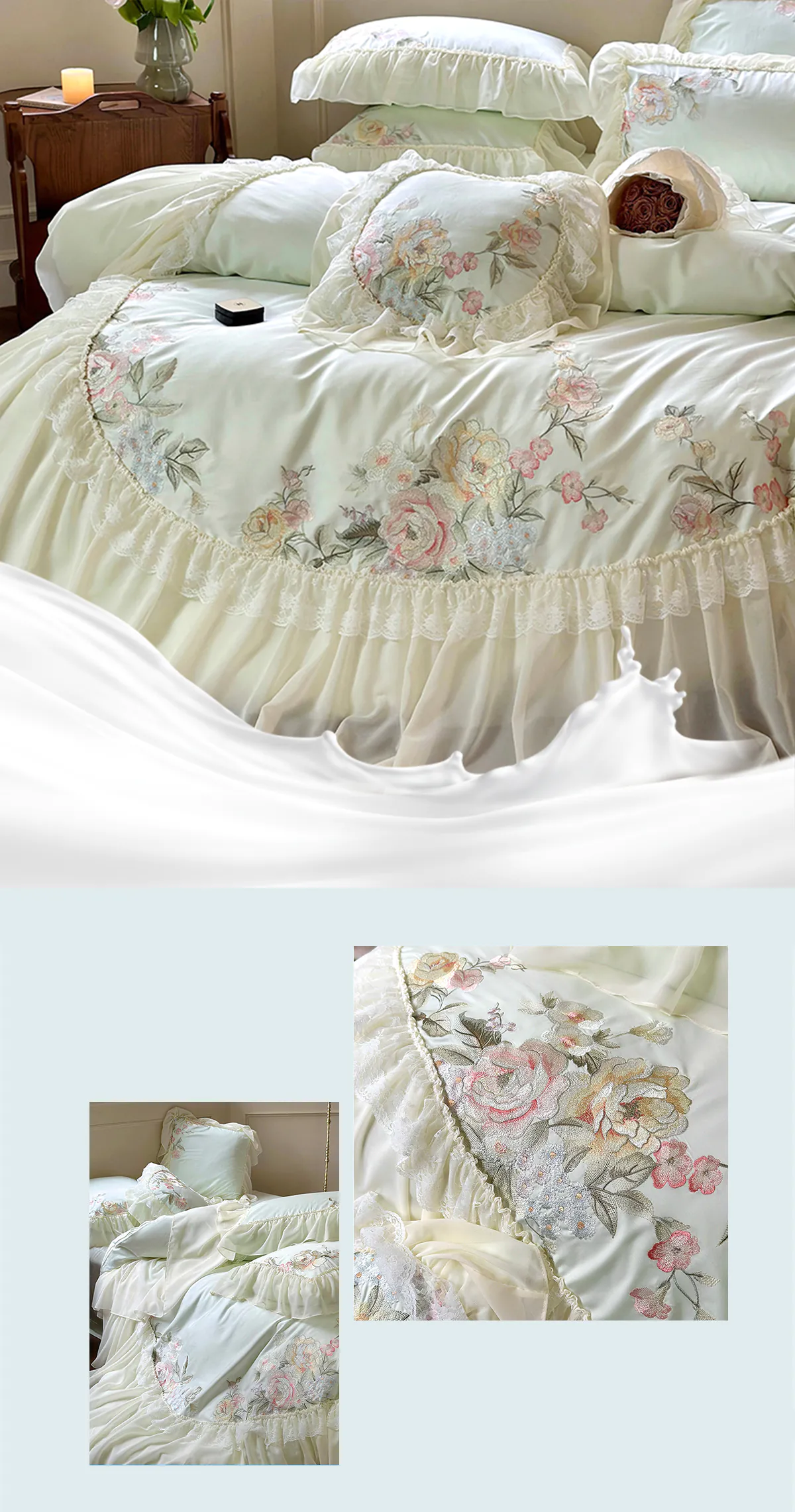 Luxury-Long-Staple-Cotton-Embroidery-Ruffle-Lace-Trim-Bedding-Set18