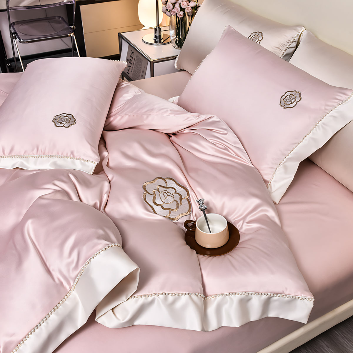 Modern 100S All Season Soft Bedding Sets with Flat Sheet Pillowcases03