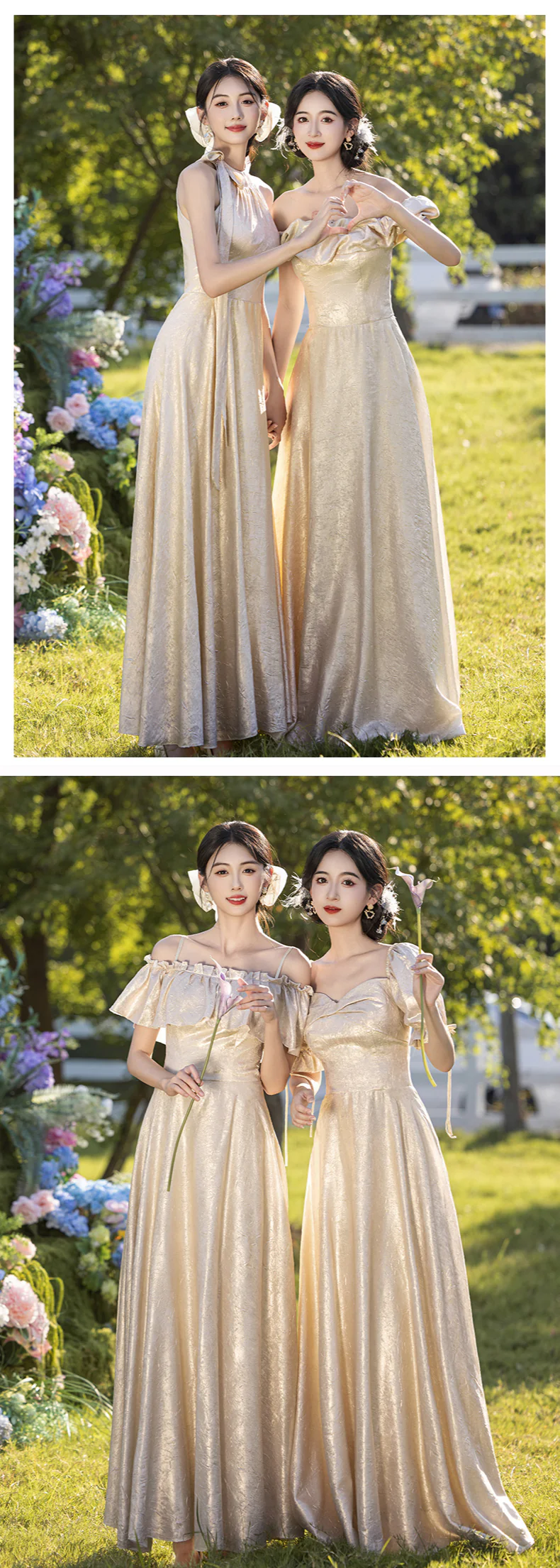 Modest-Mismatched-Champagne-Beach-Hotel-Wedding-Guest-Bridesmaid-Long-Dress10