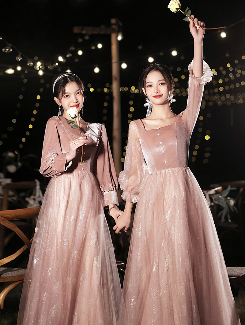 New Fashion Long Sleeve Wedding Bridesmaid Guest Party Dress04