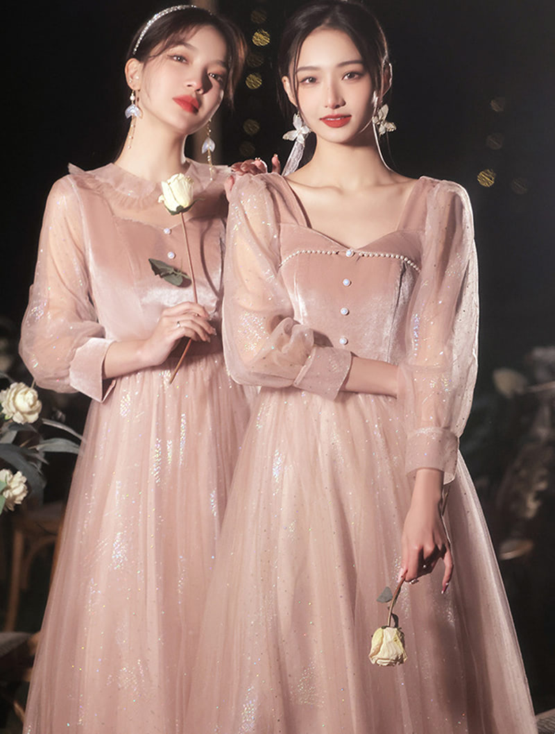 New Fashion Long Sleeve Wedding Bridesmaid Guest Party Dress05