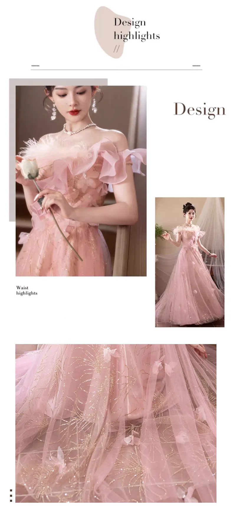 Pink-Tulle-Off-Shoulder-Feather-Neck-Butterfly-Princess-Prom-Formal-Dress09