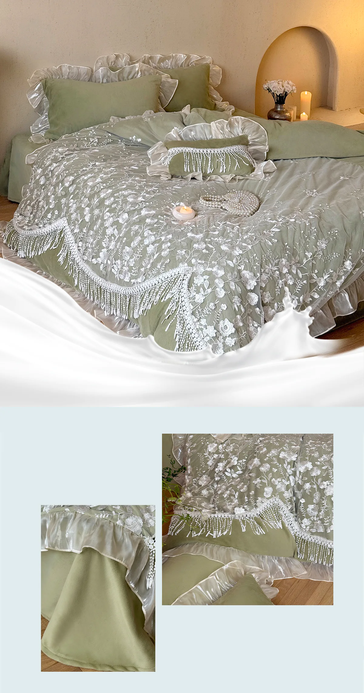 Princess-Embroidery-High-Weight-Milk-Velvet-Bedding-Set-with-Tassel-Fringe17