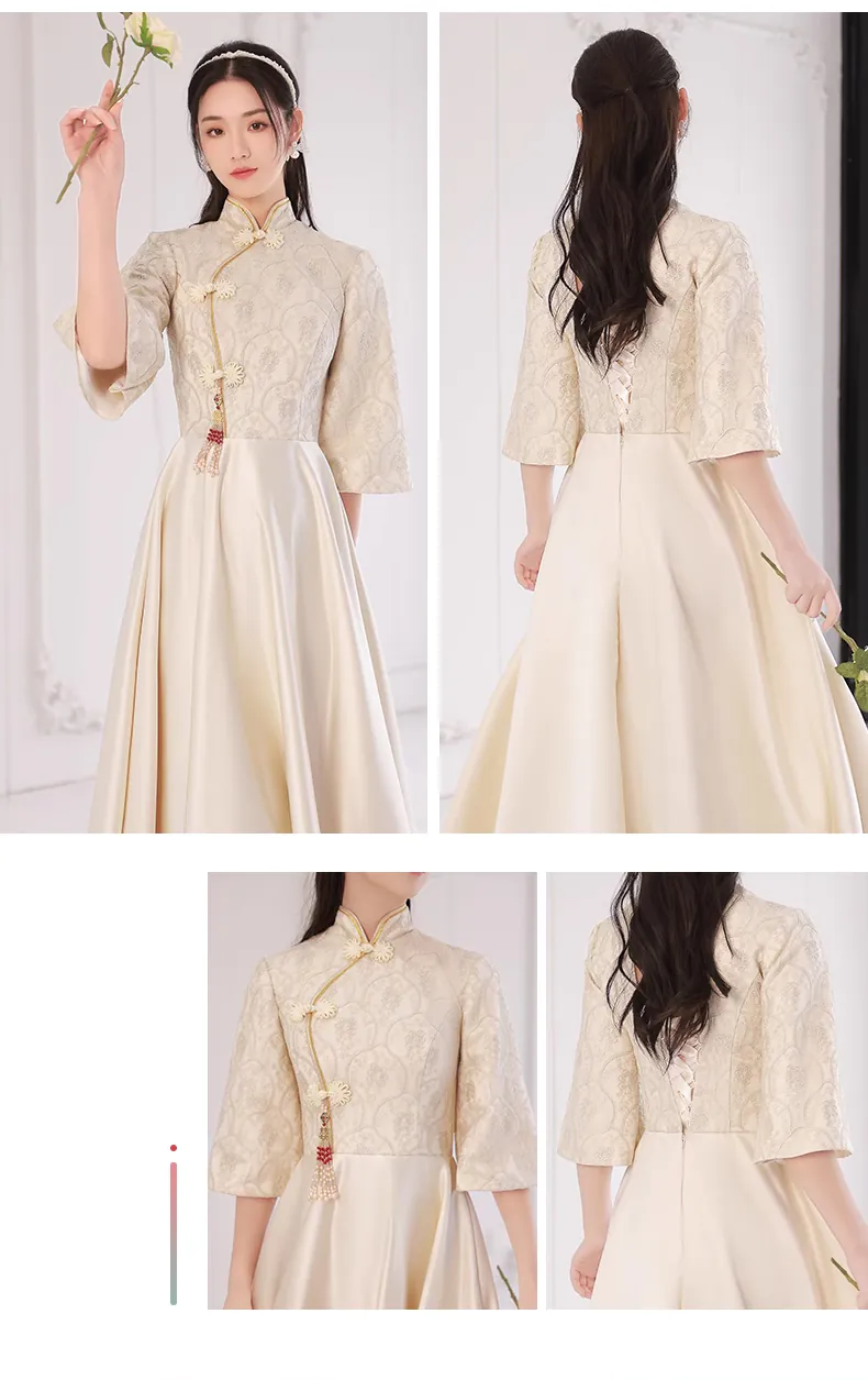 Retro-Fashion-Champagne-Maid-of-Honor-Bridal-Party-Evening-Dress19