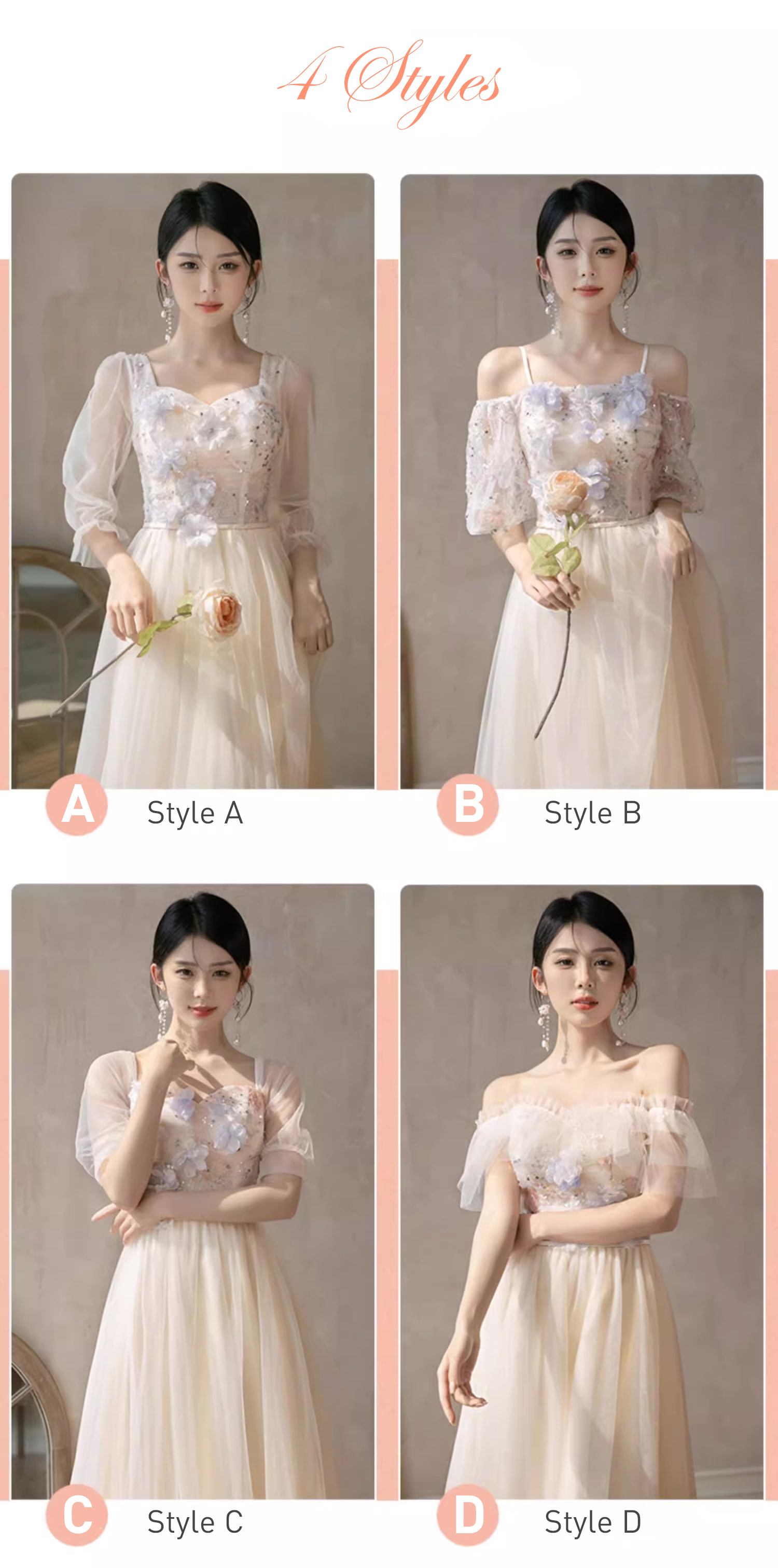 Romance-Flower-Champagne-Bridal-Party-Gown-Fashion-Bridesmaid-Dress13