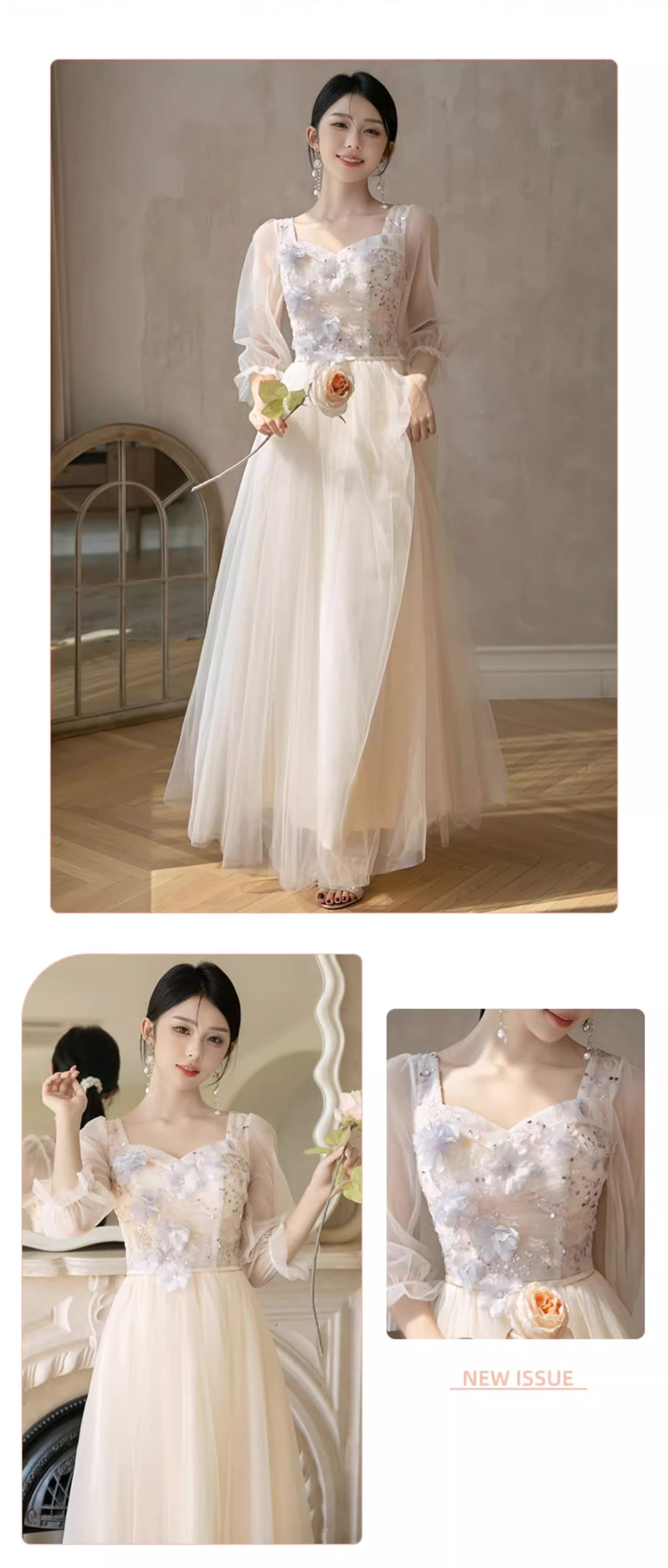 Romance-Flower-Champagne-Bridal-Party-Gown-Fashion-Bridesmaid-Dress16