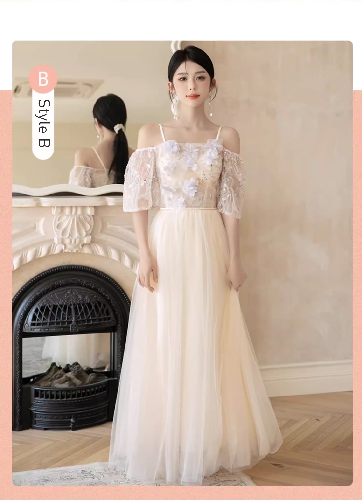 Romance-Flower-Champagne-Bridal-Party-Gown-Fashion-Bridesmaid-Dress18