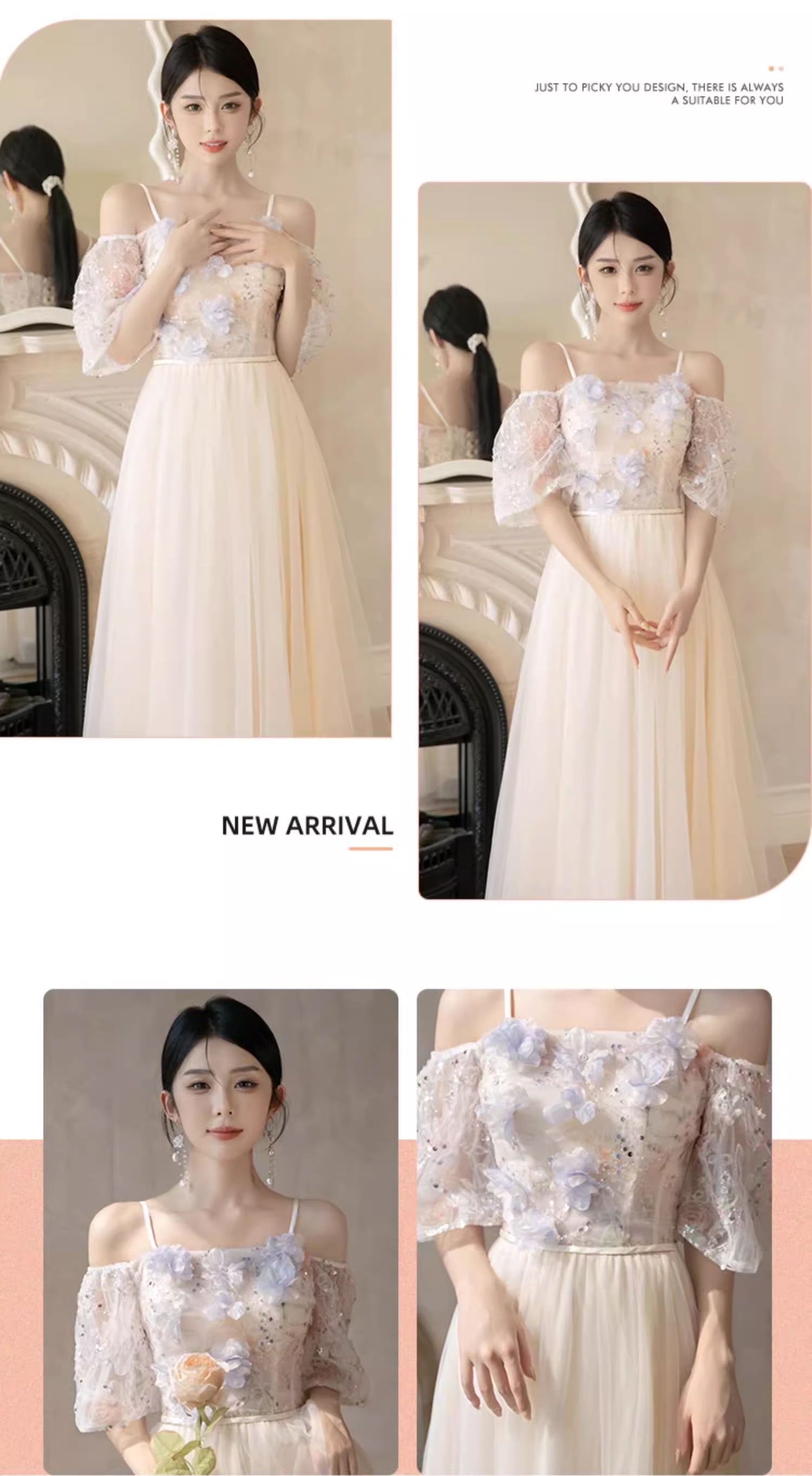 Romance-Flower-Champagne-Bridal-Party-Gown-Fashion-Bridesmaid-Dress20