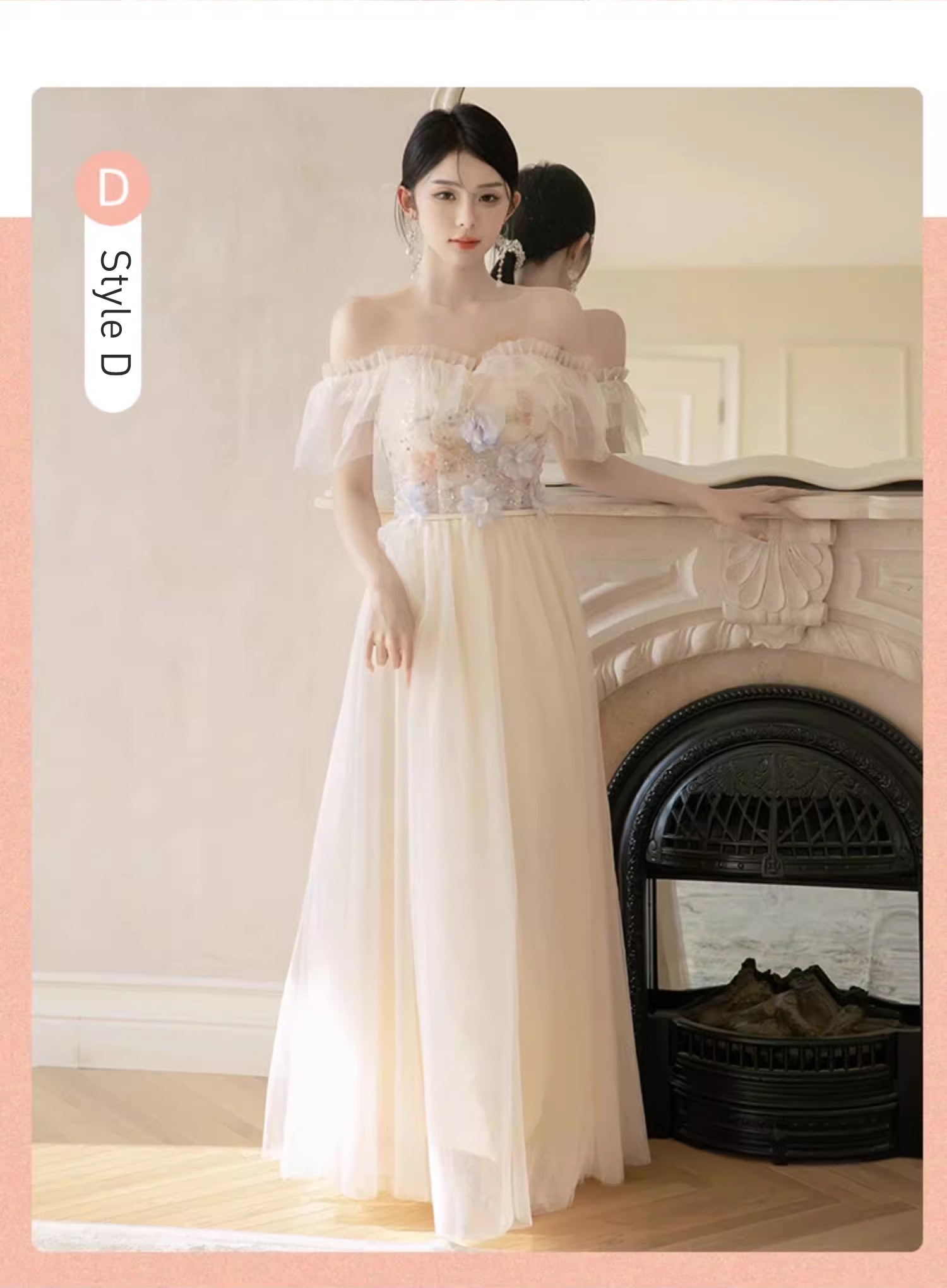 Romance-Flower-Champagne-Bridal-Party-Gown-Fashion-Bridesmaid-Dress24