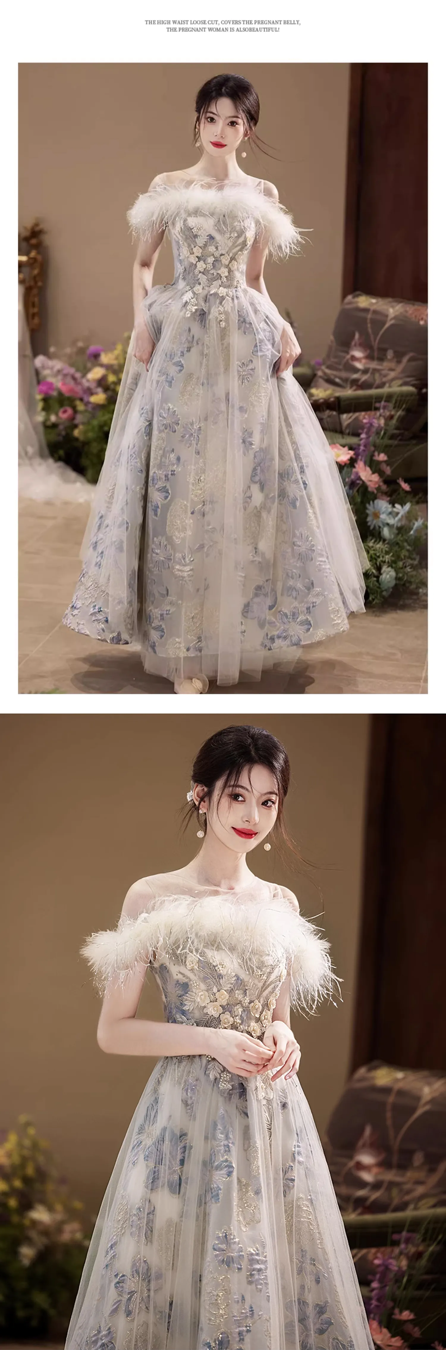 Romantic-A-Line-Silver-Embroidery-Feather-Tulle-Formal-Party-Gown11