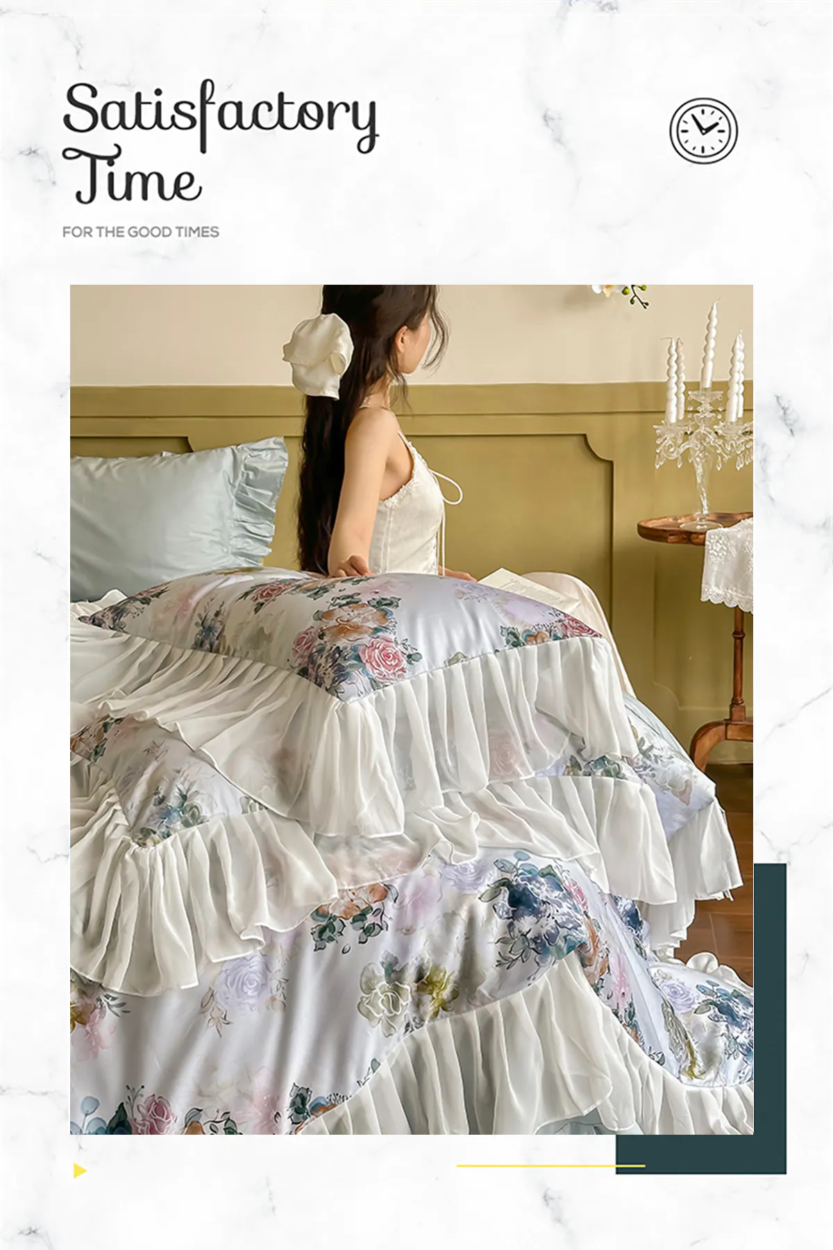 Romantic-Comfortable-Ruffle-Trim-Floral-Chiffon-Bedding-4-Pcs-Set11