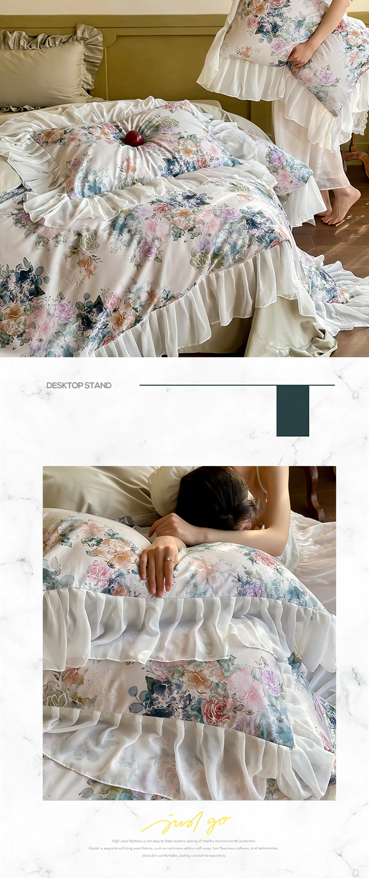 Romantic-Comfortable-Ruffle-Trim-Floral-Chiffon-Bedding-4-Pcs-Set19