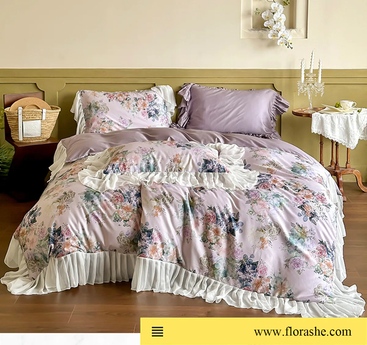 Romantic-Comfortable-Ruffle-Trim-Floral-Chiffon-Bedding-4-Pcs-Set20