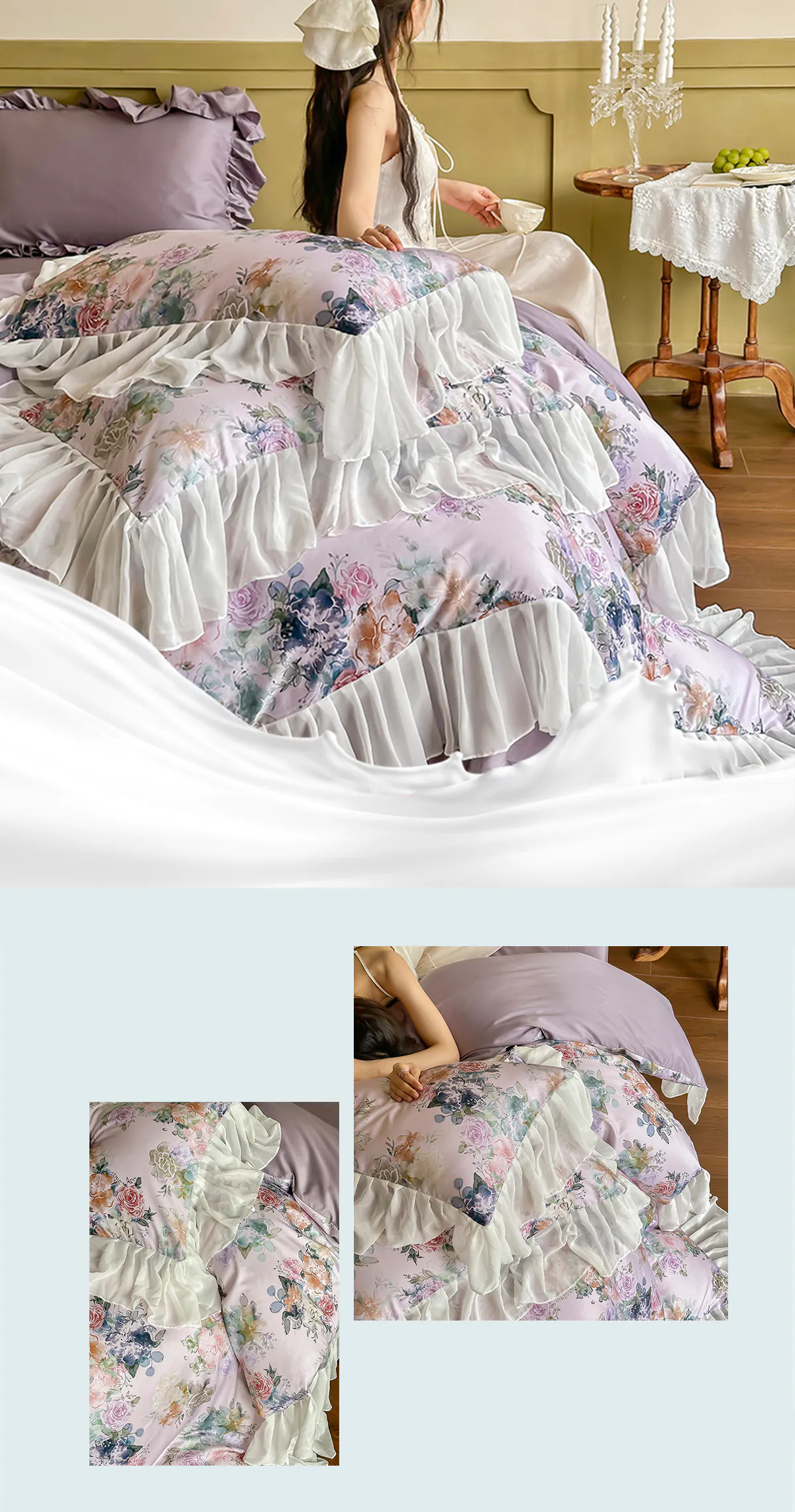 Romantic-Comfortable-Ruffle-Trim-Floral-Chiffon-Bedding-4-Pcs-Set23