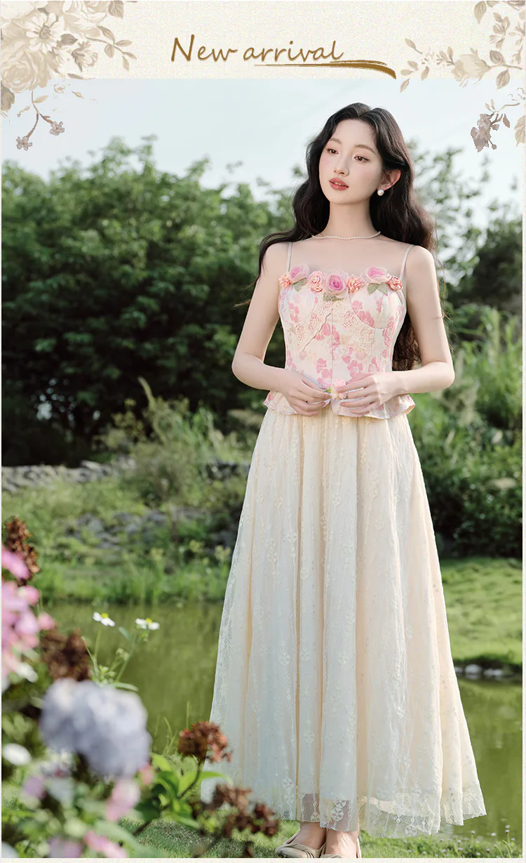 Romantic-French-3D-Rose-Lace-Slip-Dres-with-Knit-Cardigan-Two-Piece-Set07