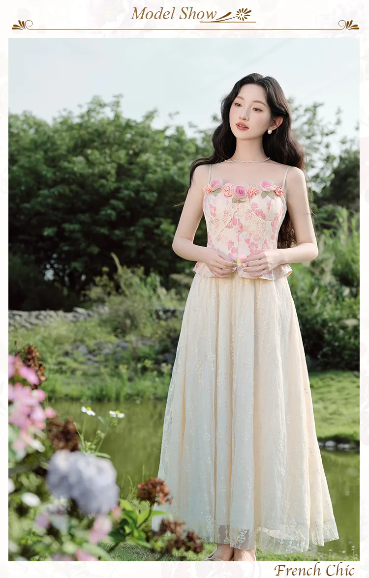 Romantic-French-3D-Rose-Lace-Slip-Dres-with-Knit-Cardigan-Two-Piece-Set10