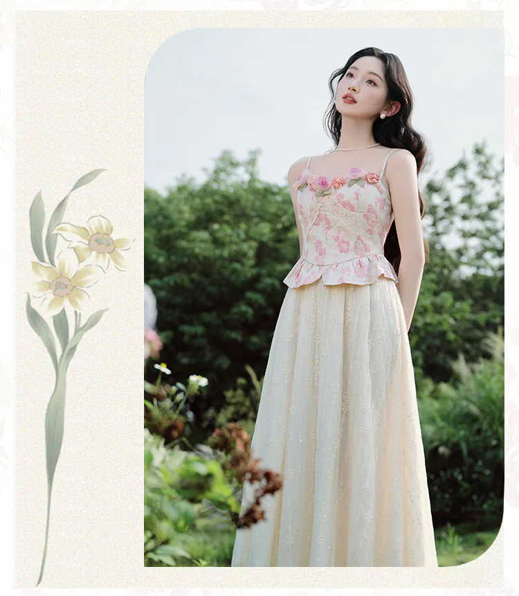 Romantic-French-3D-Rose-Lace-Slip-Dres-with-Knit-Cardigan-Two-Piece-Set11