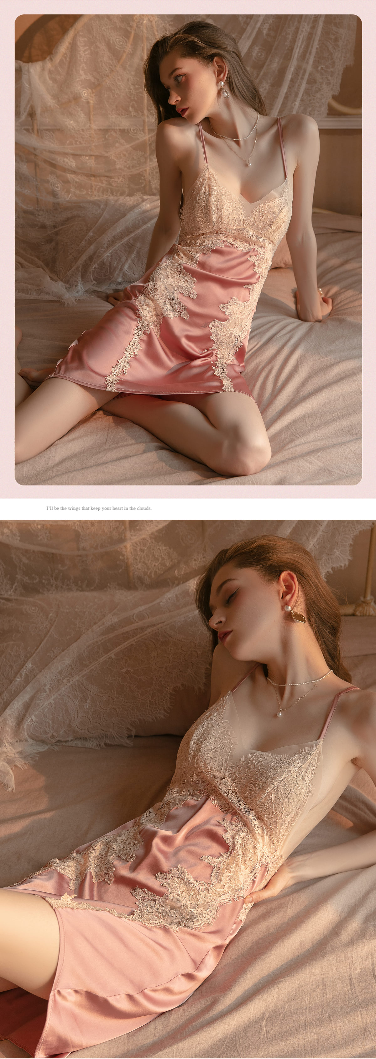 Sexy Sheer Lace Slip Nightgown Backless Sleepwear15