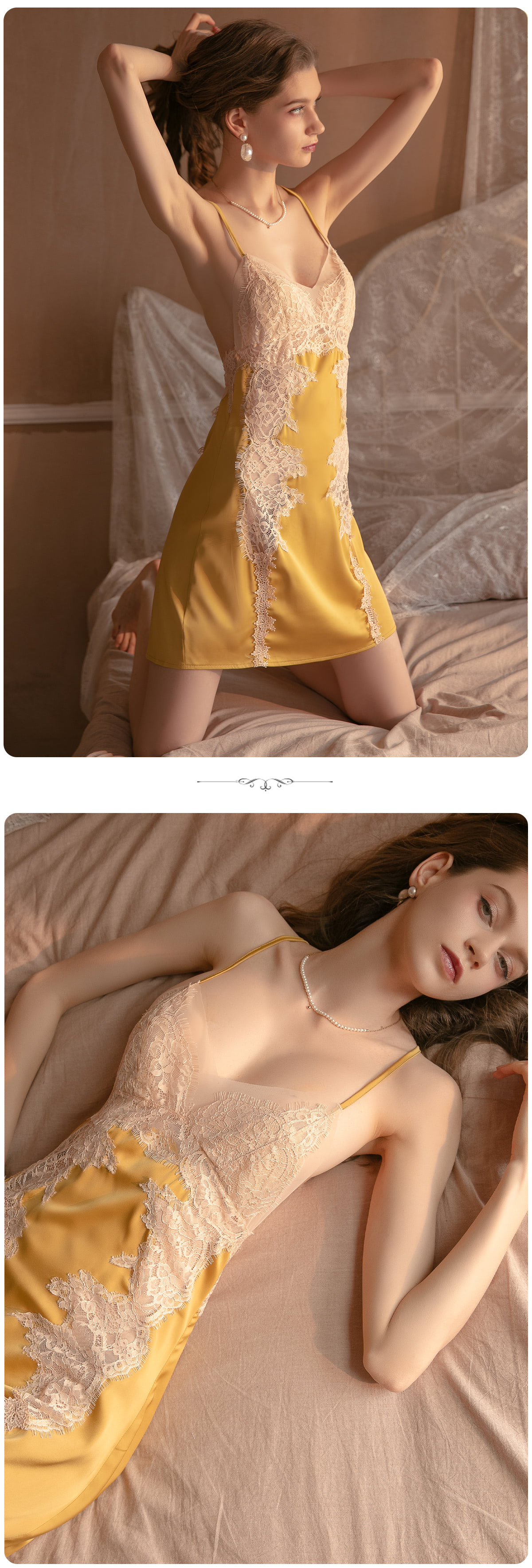 Sexy Sheer Lace Slip Nightgown Backless Sleepwear22