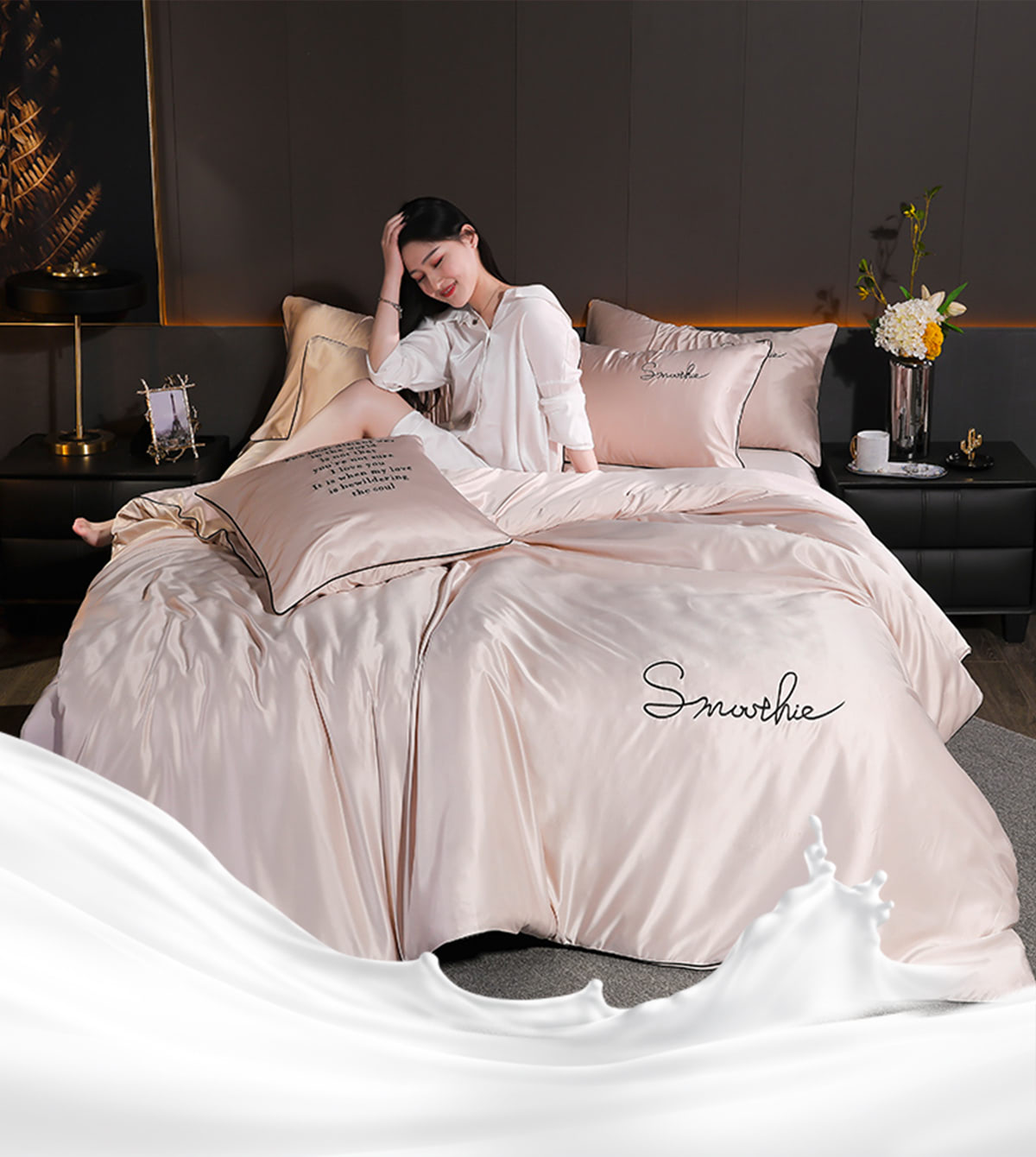 Silky-Satin-Duvet-Cover-Flat-Sheet-Pillowcase-Bedding-4Pcs-Set26