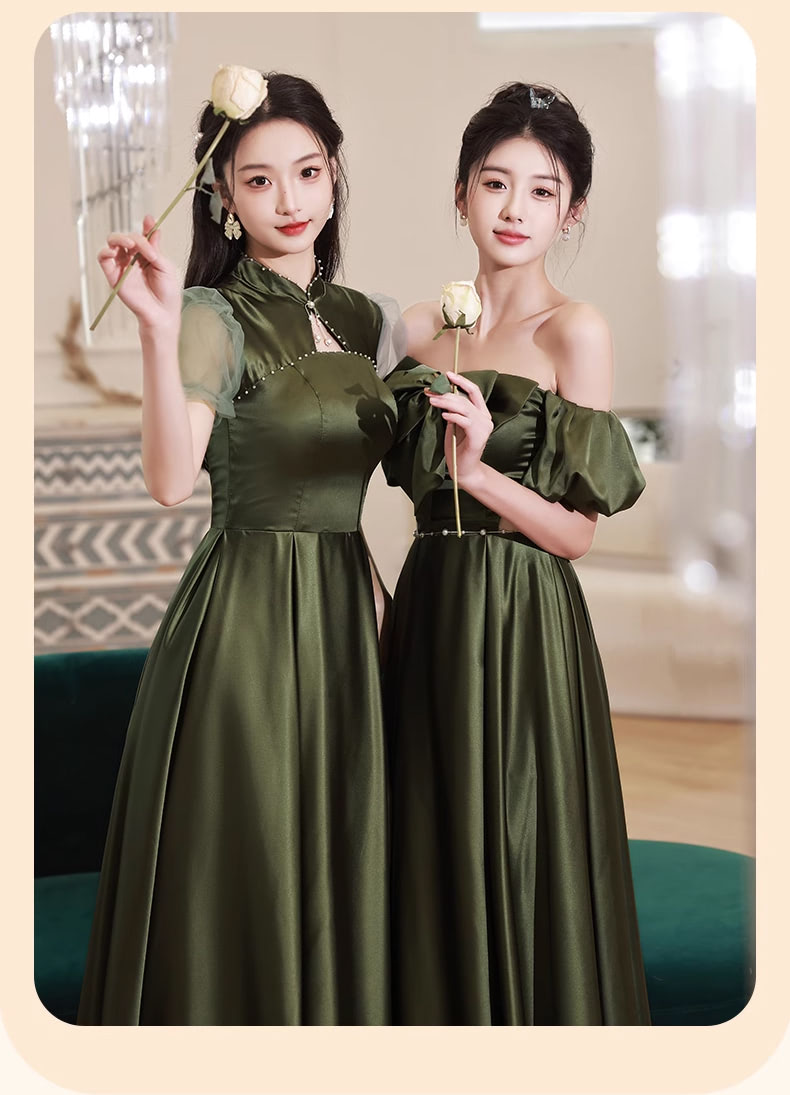 Simple-Ladies-Emerald-Green-Satin-Bridesmaid-Dress-Evening-Gown11