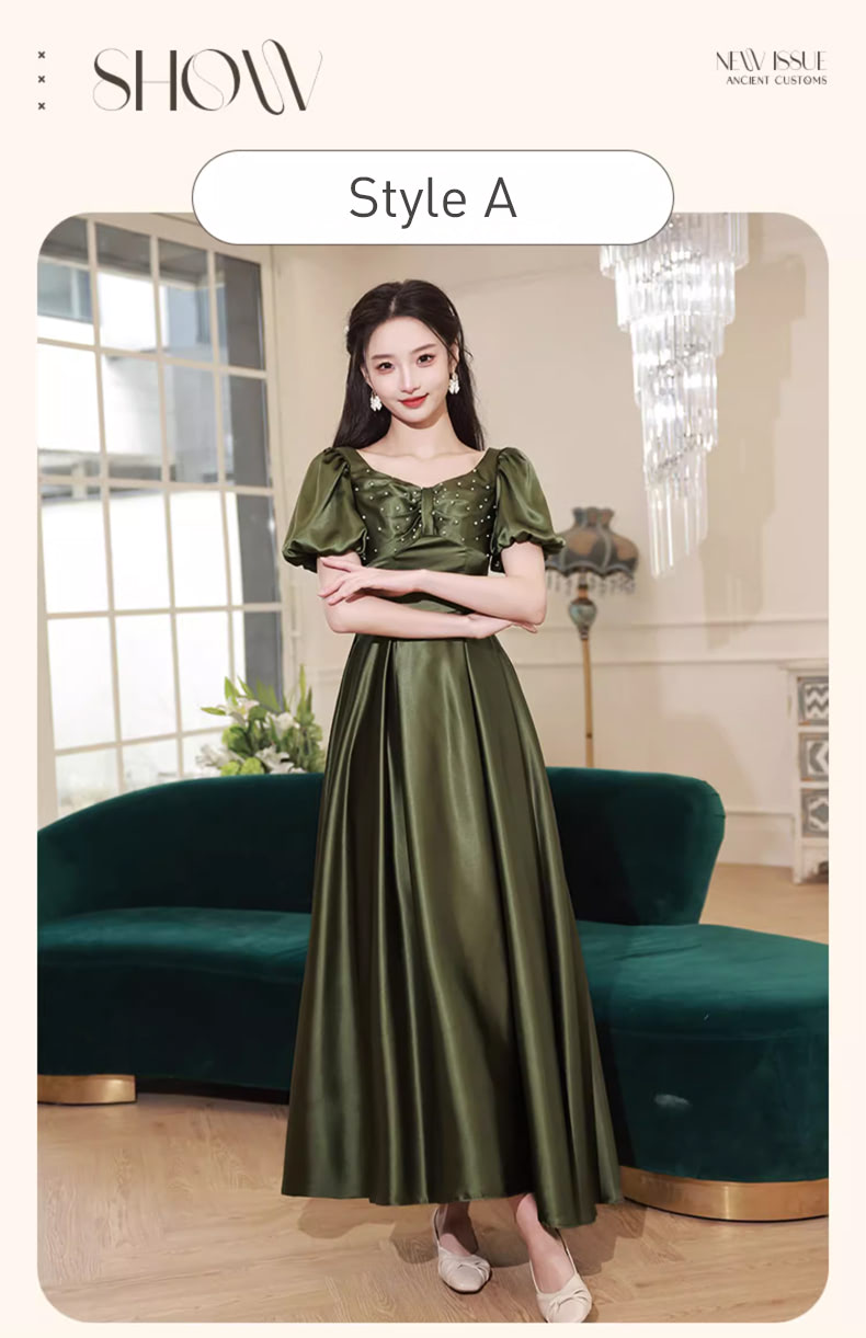 Simple-Ladies-Emerald-Green-Satin-Bridesmaid-Dress-Evening-Gown14