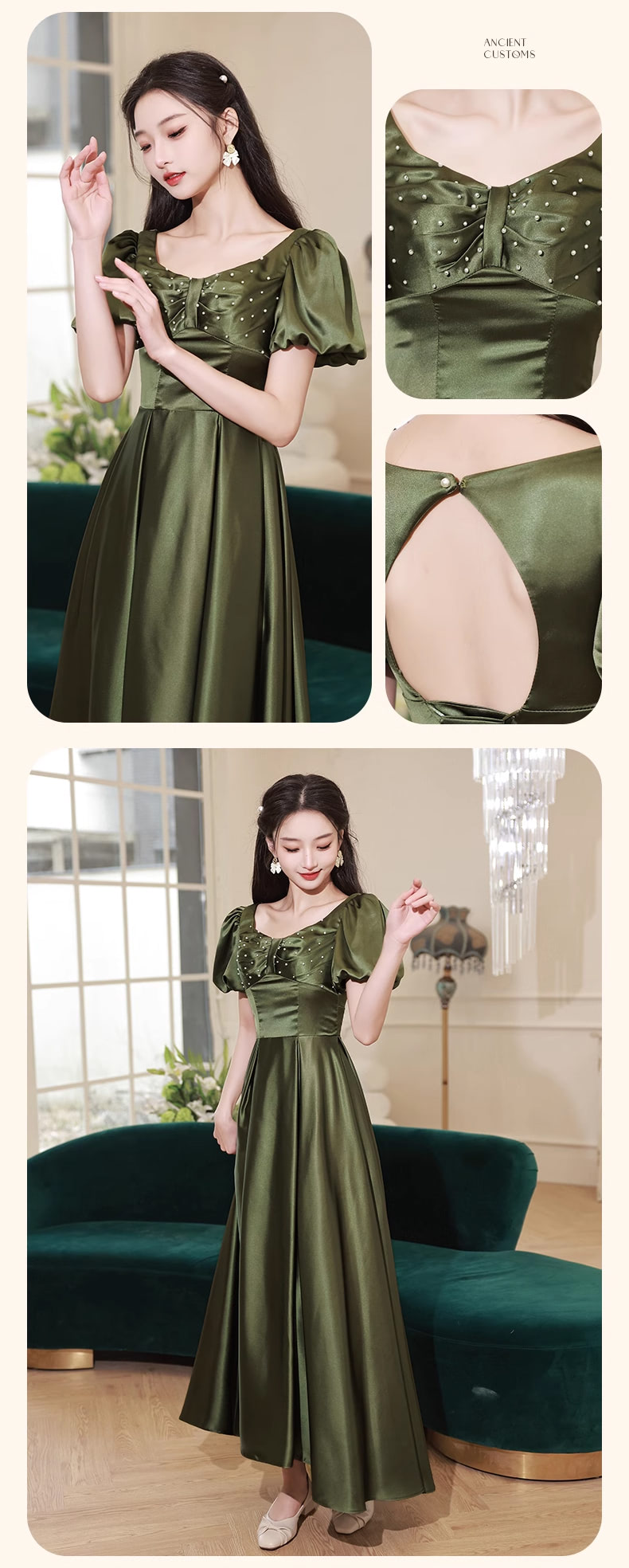 Simple-Ladies-Emerald-Green-Satin-Bridesmaid-Dress-Evening-Gown15