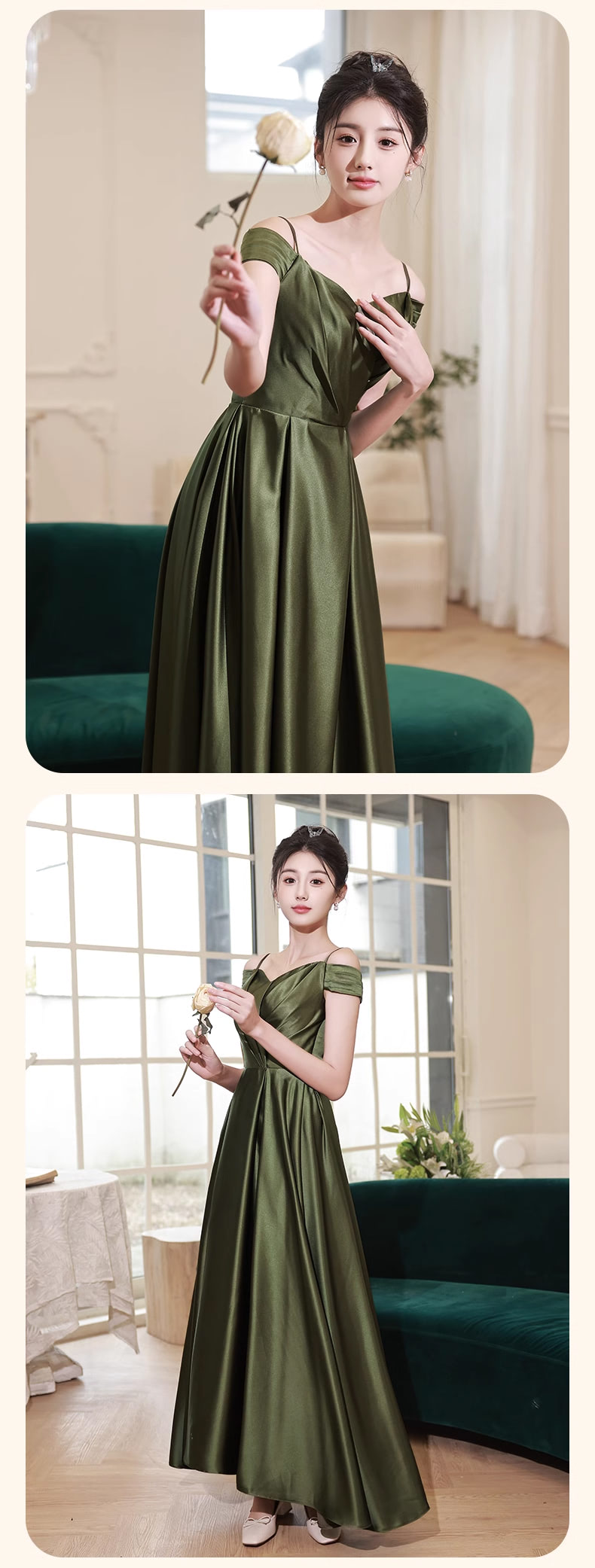 Simple-Ladies-Emerald-Green-Satin-Bridesmaid-Dress-Evening-Gown19