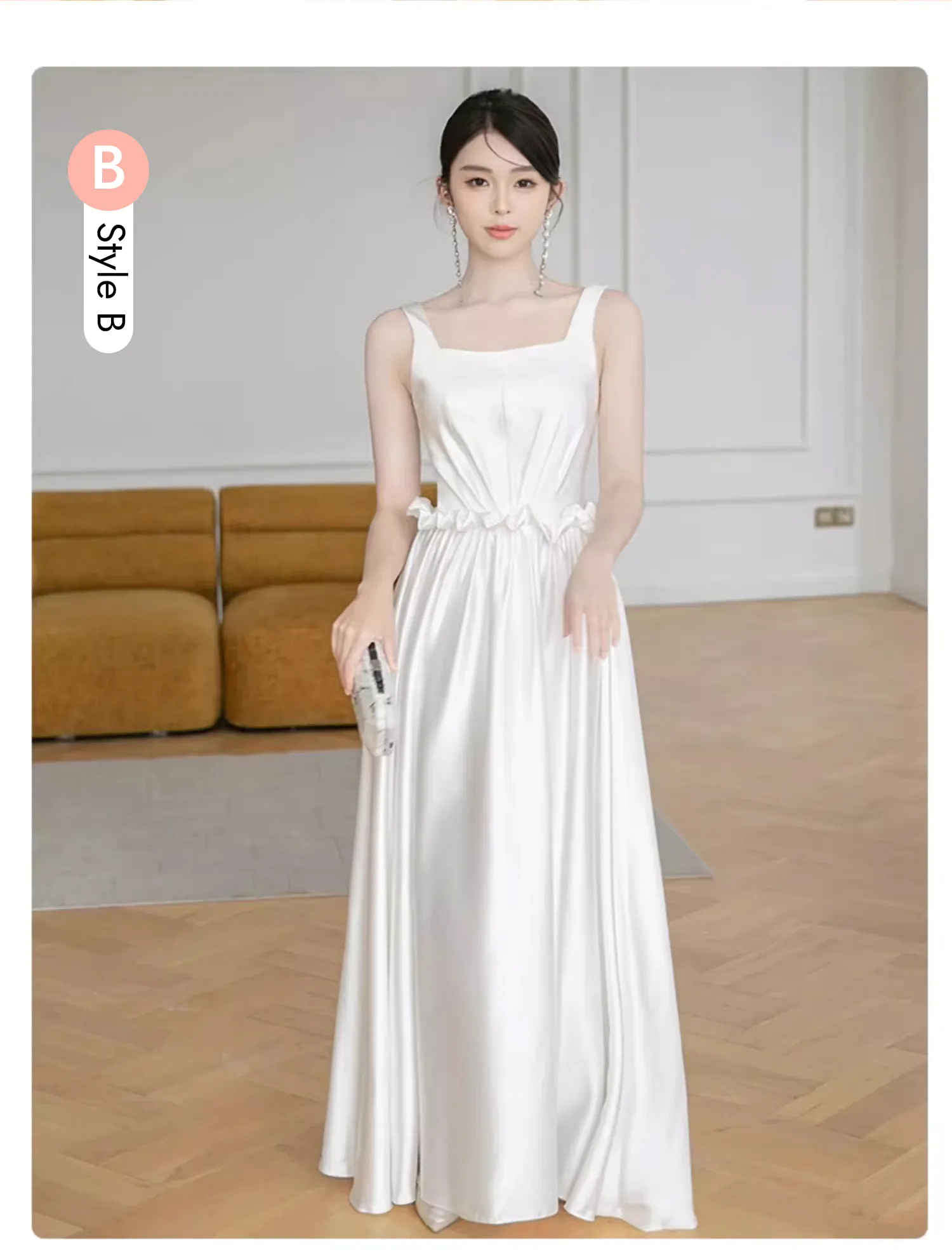 Simple-White-Satin-Formal-Bridesmaid-Wedding-Party-Dress-Evening-Gown16