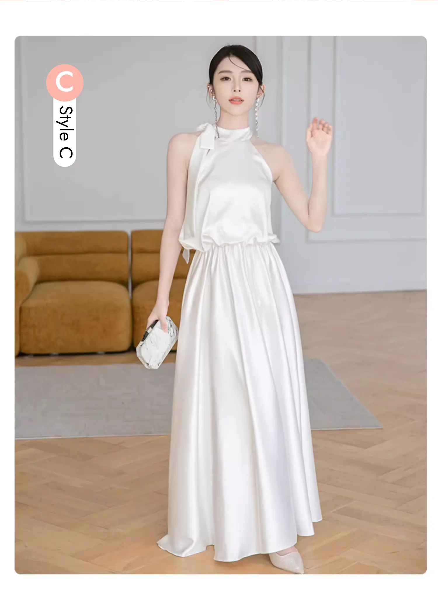 Simple-White-Satin-Formal-Bridesmaid-Wedding-Party-Dress-Evening-Gown19