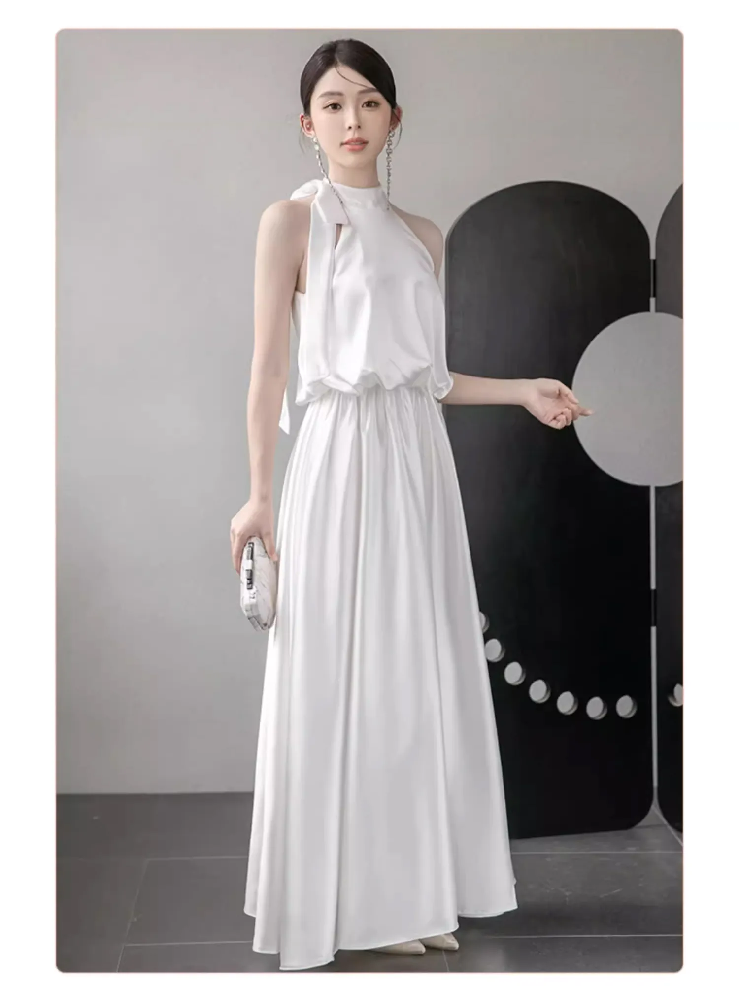 Simple-White-Satin-Formal-Bridesmaid-Wedding-Party-Dress-Evening-Gown20
