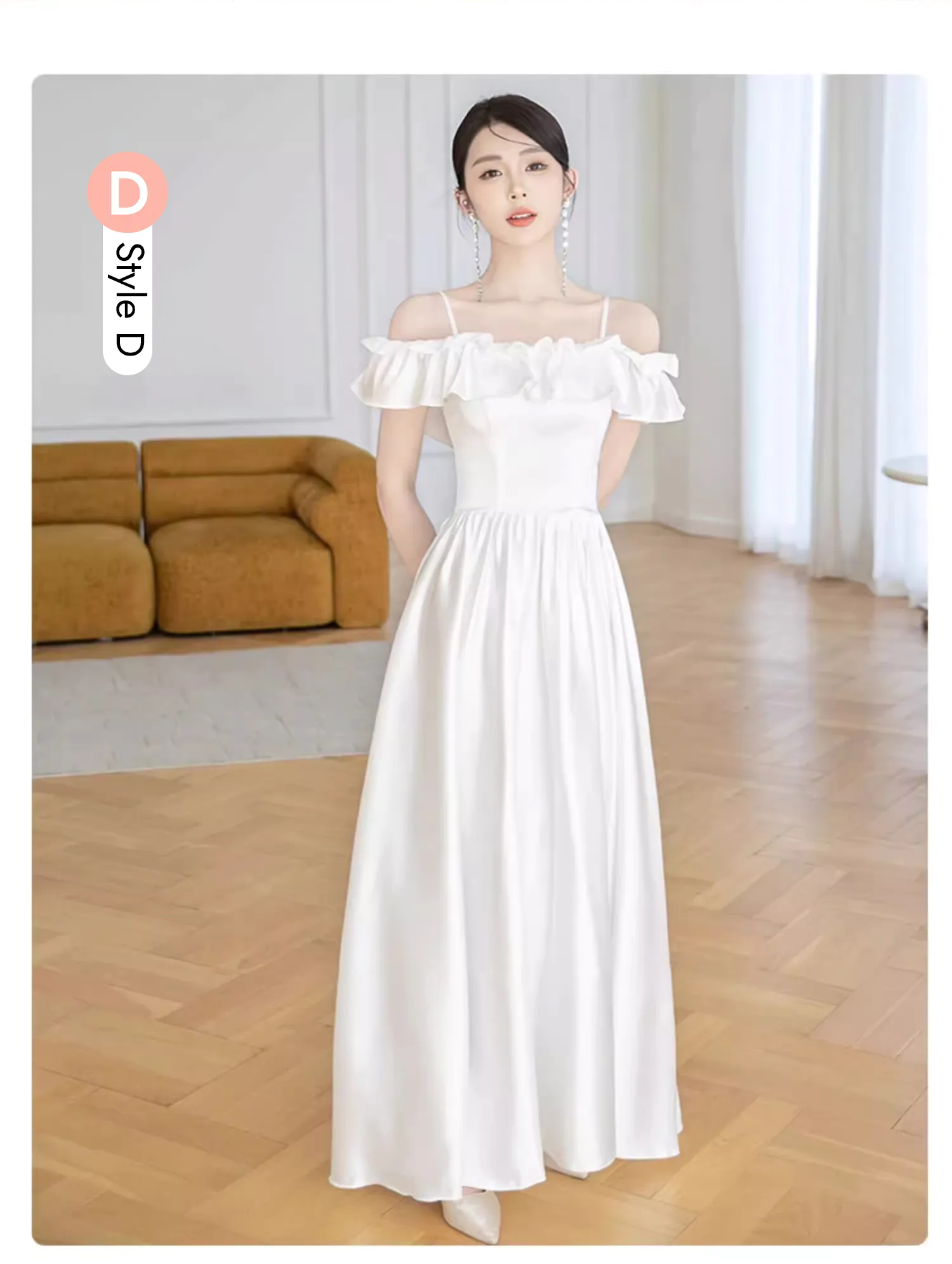Simple-White-Satin-Formal-Bridesmaid-Wedding-Party-Dress-Evening-Gown22