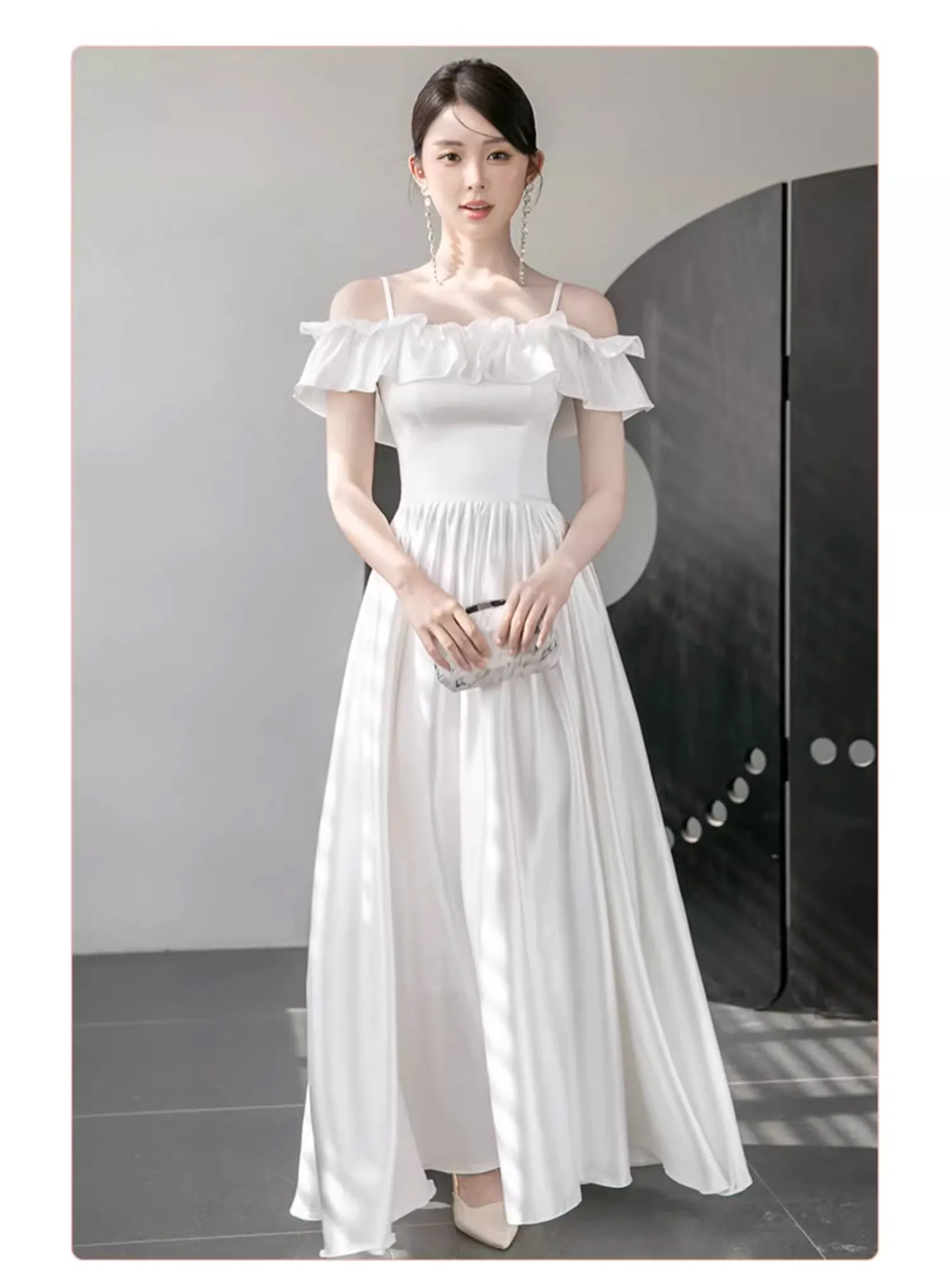 Simple-White-Satin-Formal-Bridesmaid-Wedding-Party-Dress-Evening-Gown23